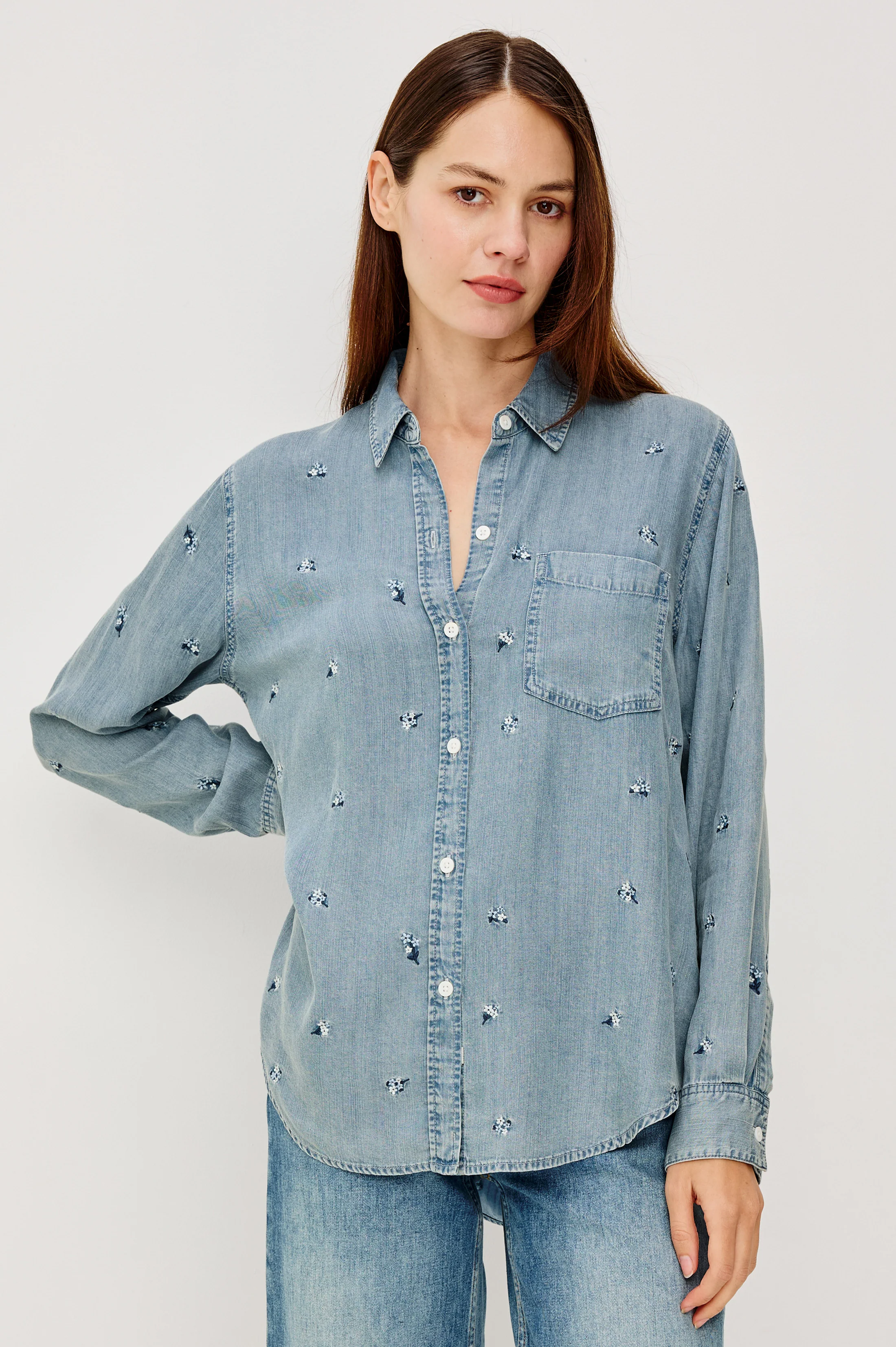 Ingrid Shirt - Blue Blossoms