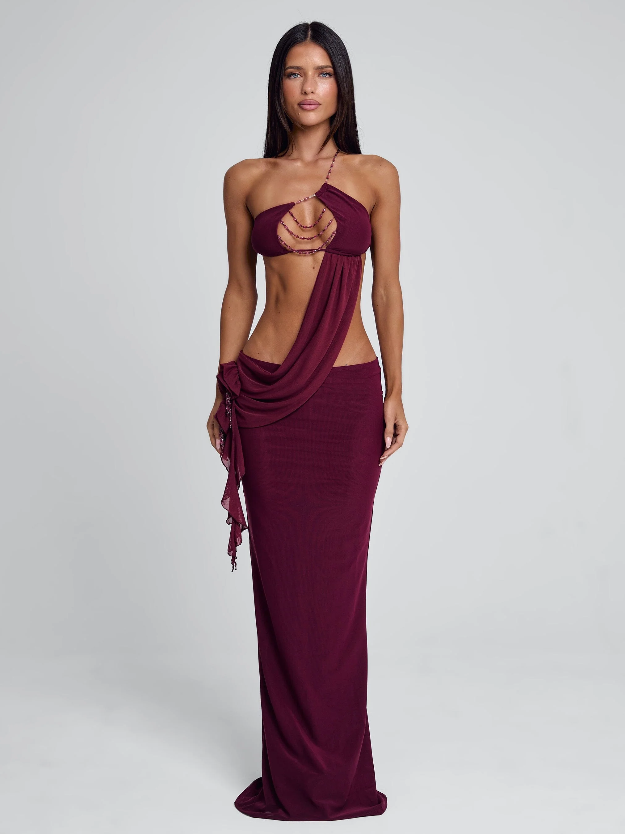 Raer Maxi Dress Burgundy