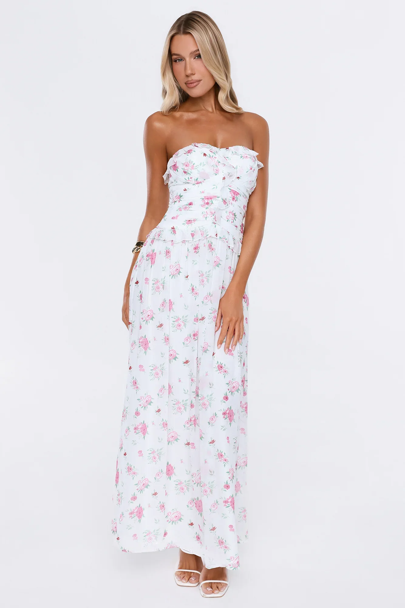 Future You Strapless Maxi Dress White