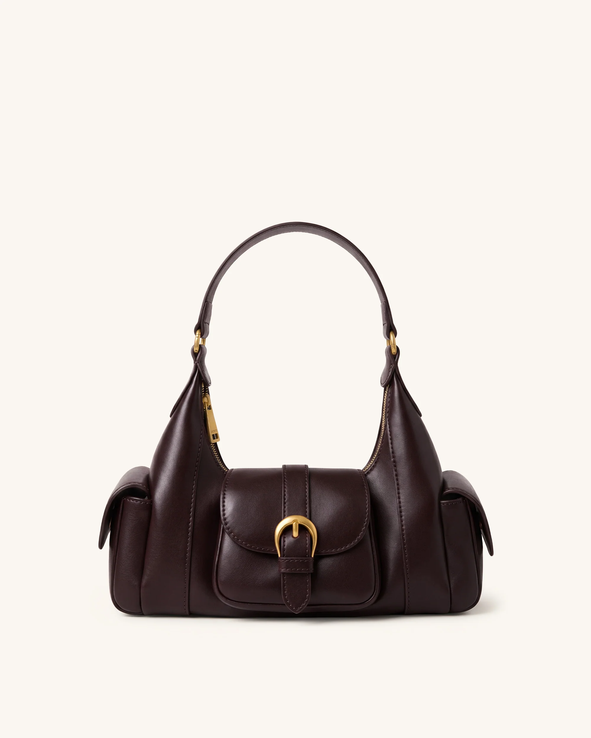 Estelle Pocket Shoulder Bag - Dark Brown
