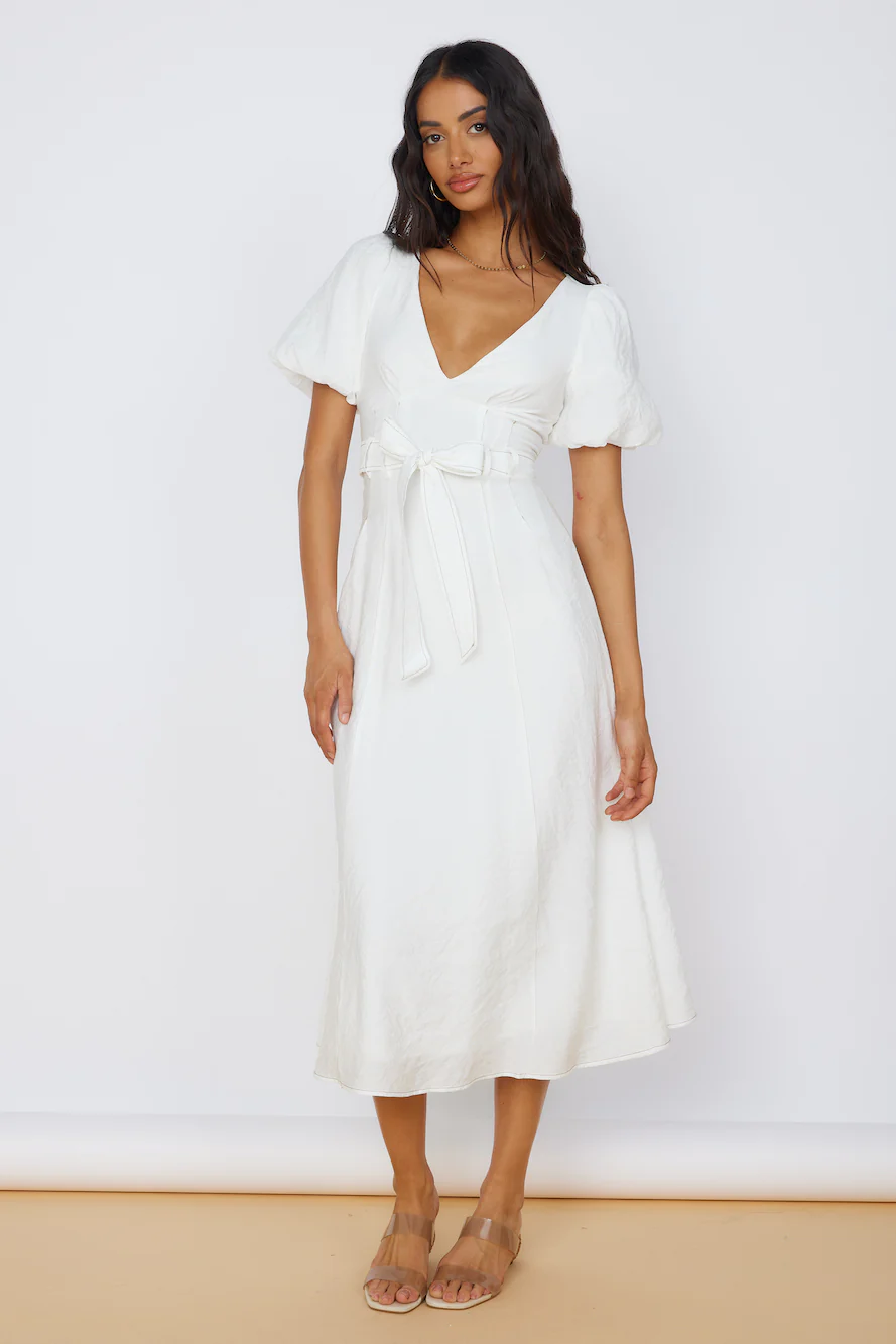 Starlight Serenade Midi Dress White - luluinthesky