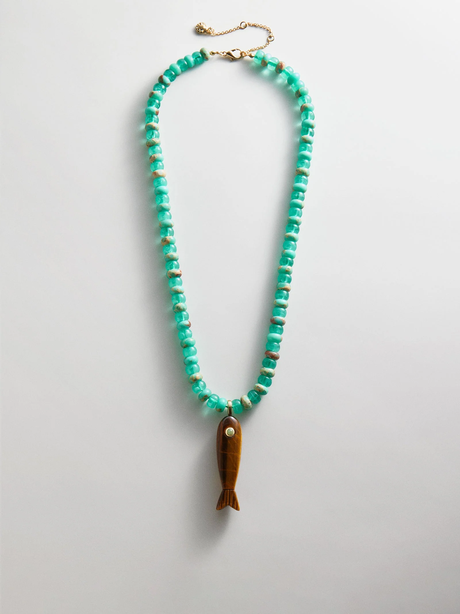 Sun Drift Semi-Precious Pendant Necklace - Fish