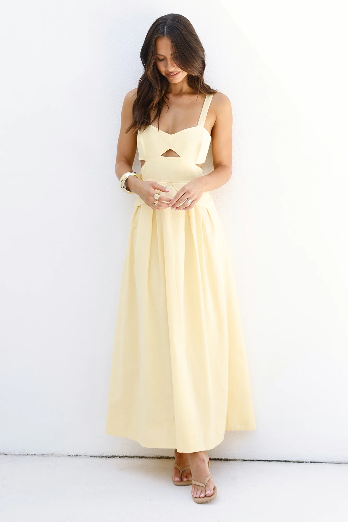 Wild Dahlia Maxi Dress Yellow - luluinthesky