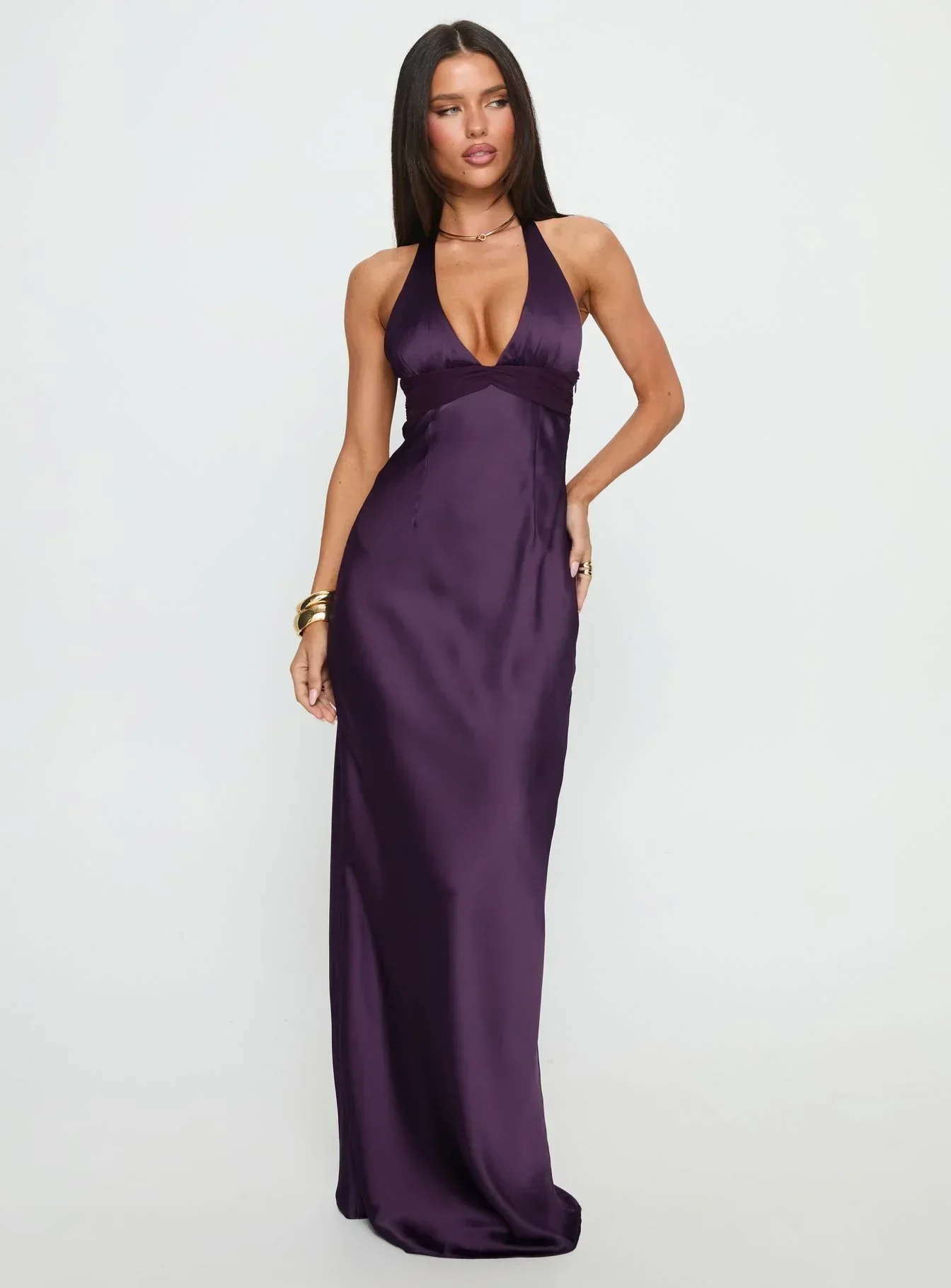 Odyssa Halter Maxi Dress Purple