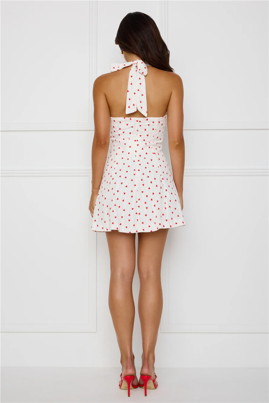 Softly Sparkling Halter Mini Dress White - luluinthesky