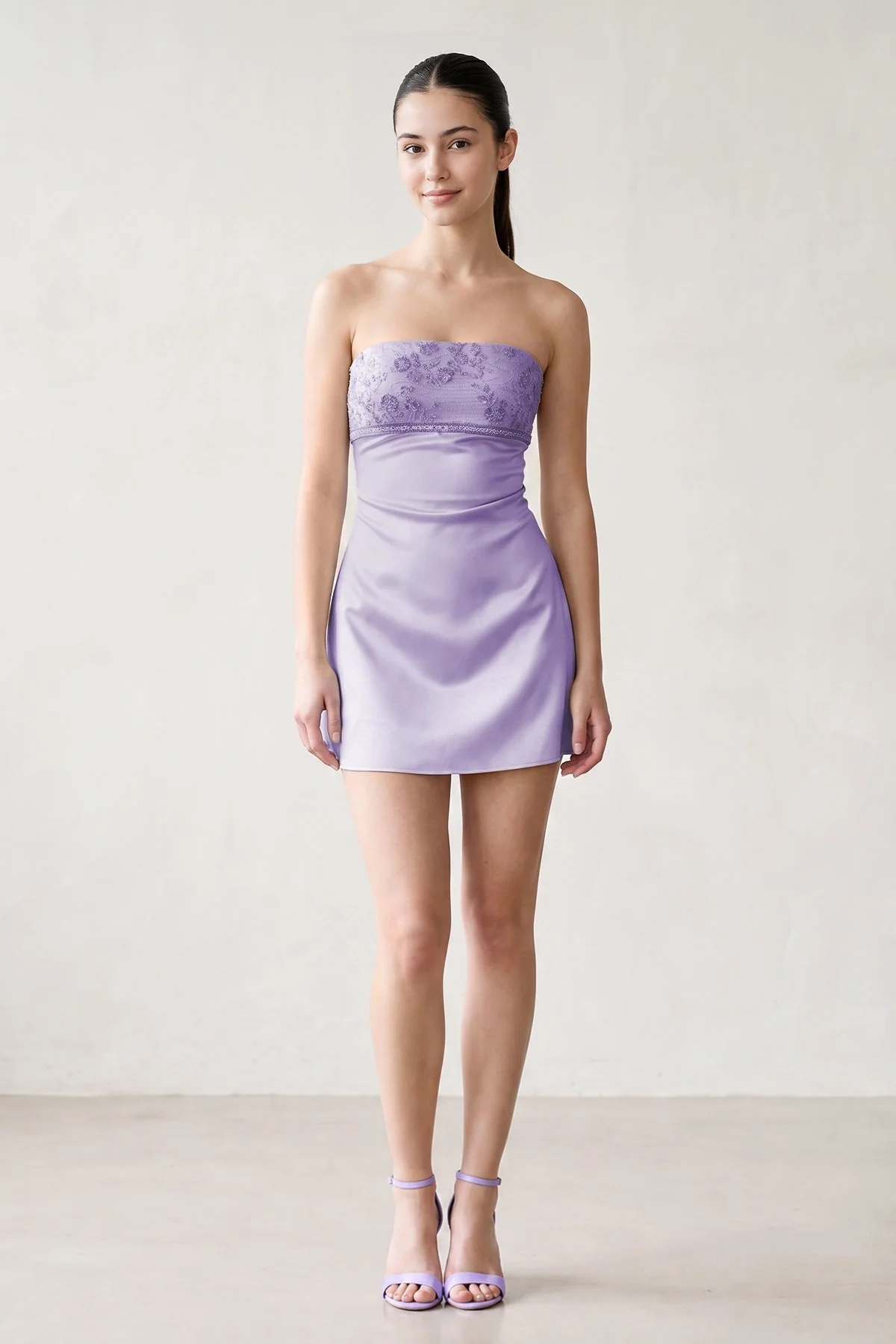 Aqua Strapless Appliqued Satin Sheath Homecoming Dress