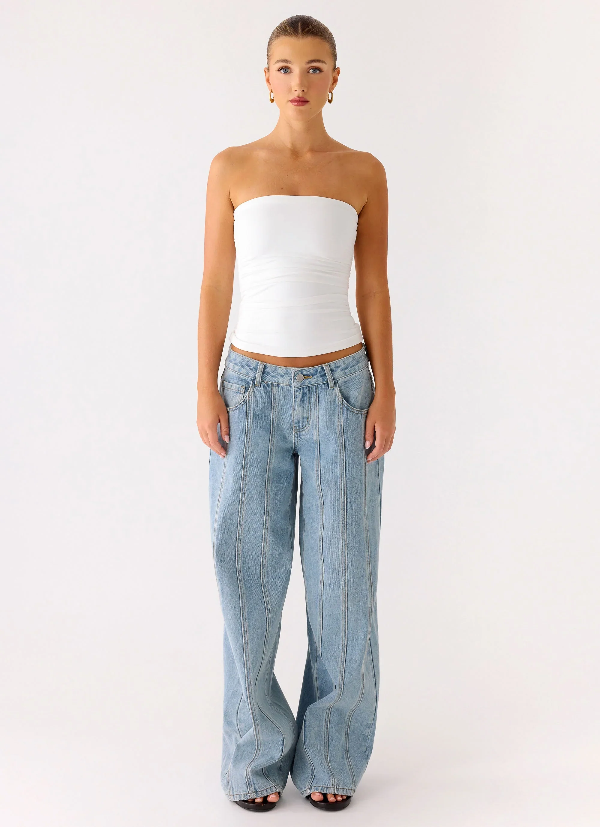 Adrienna Strapless Top - White