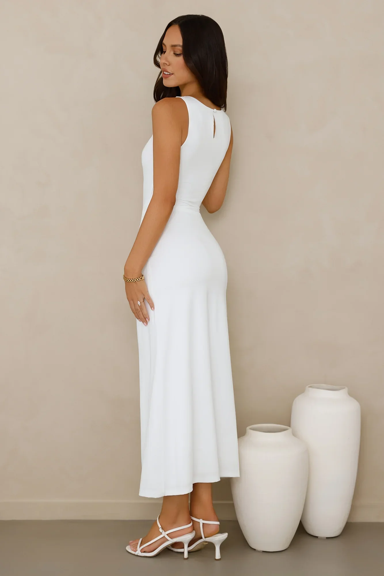 Everything Energy Midi Dress White - luluinthesky