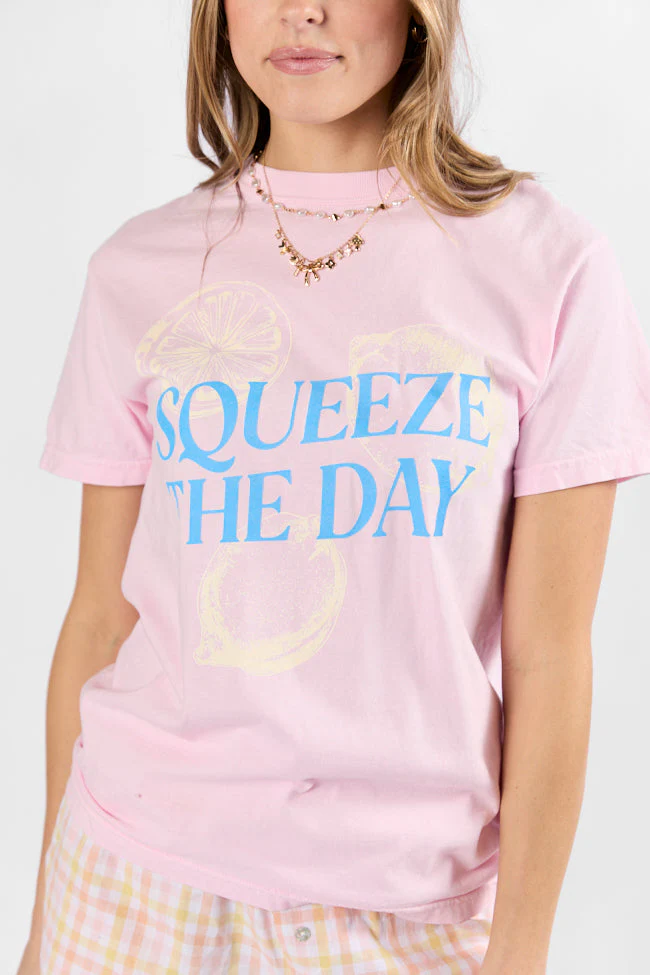 Squeeze The Day Pink Comfort Color Graphic Tee