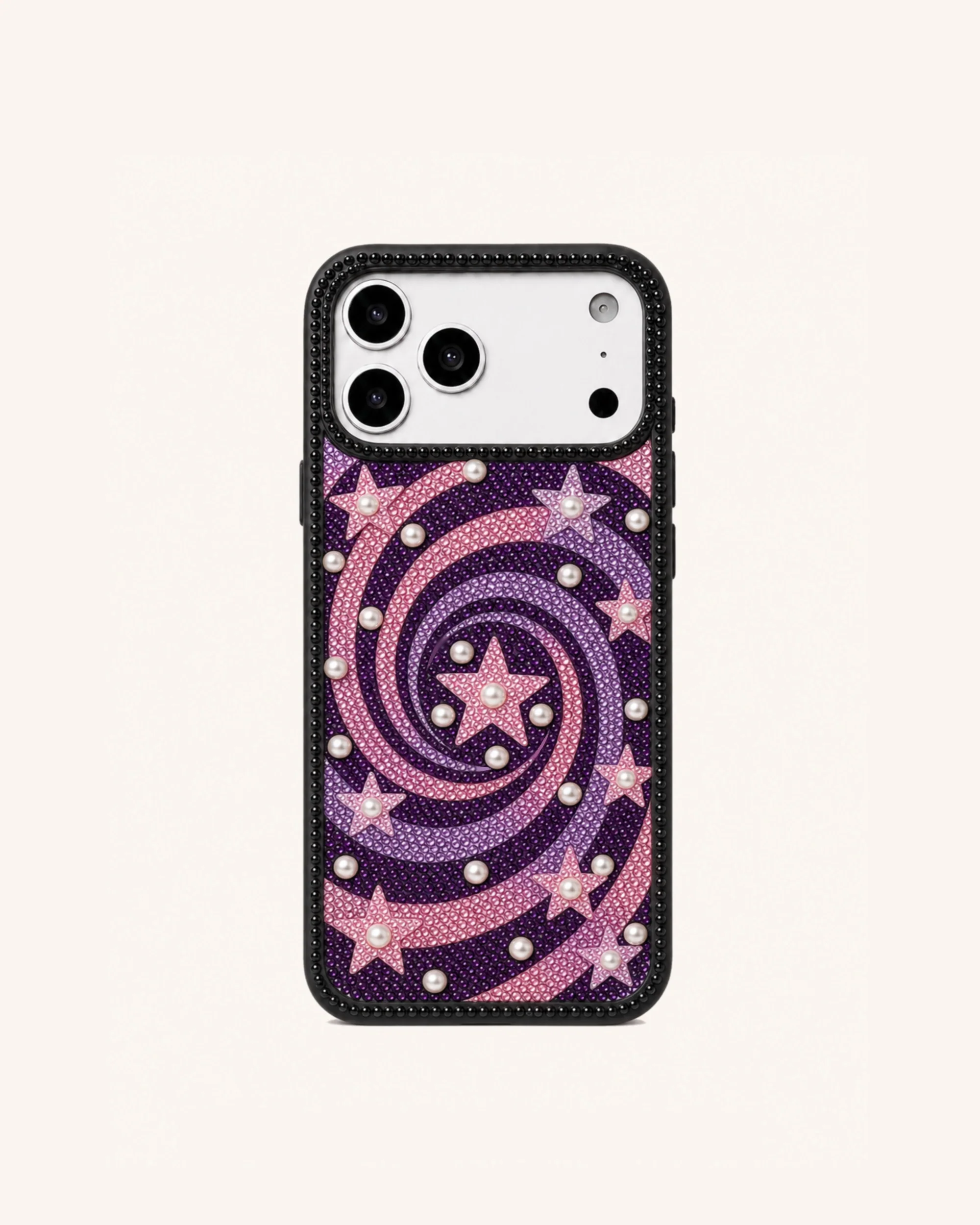 Galaxy Swirl Artificial Crystal Phone Case - Black