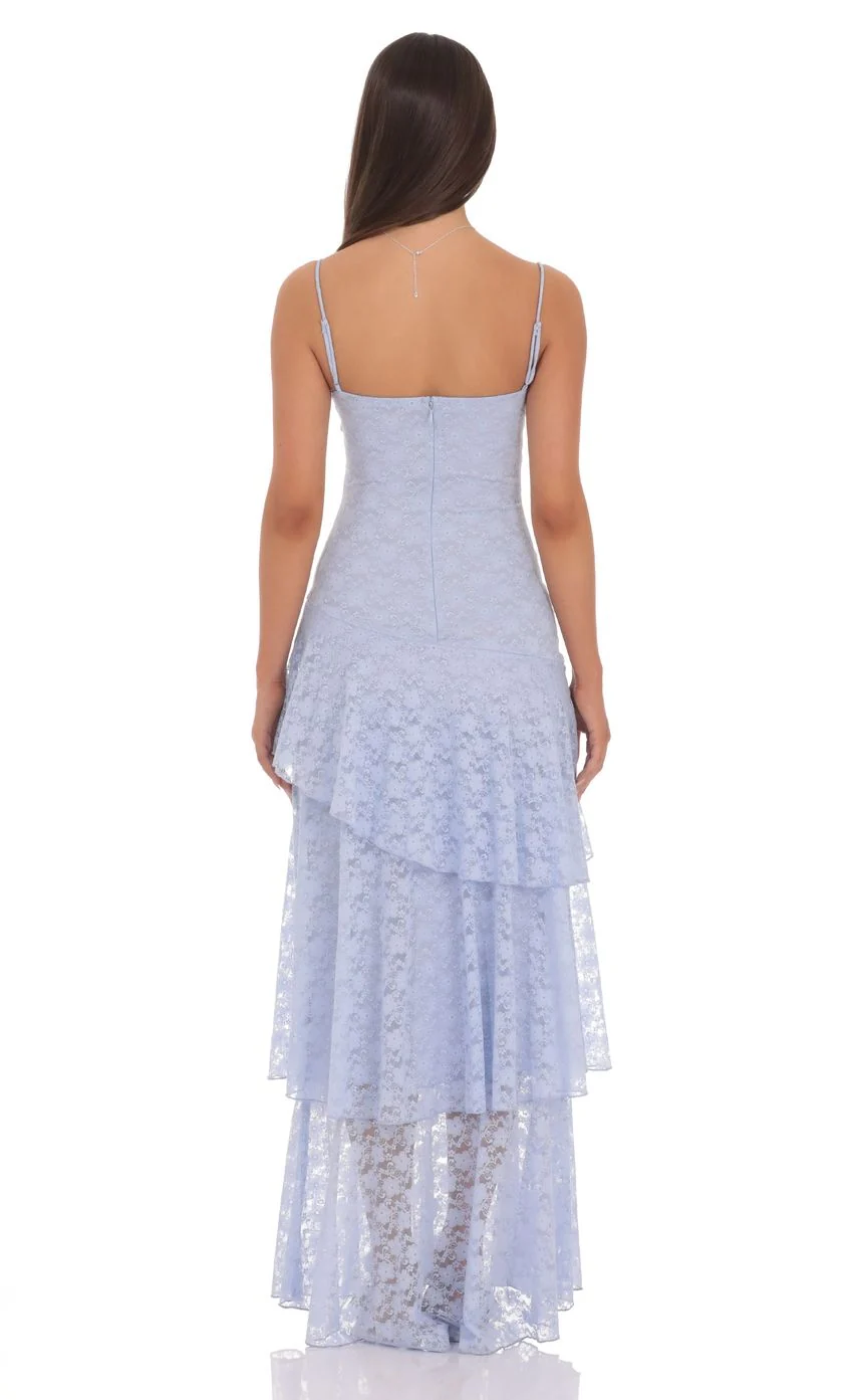 Sweetheart Neckline Tiered Ruffle Skirt Maxi Dress