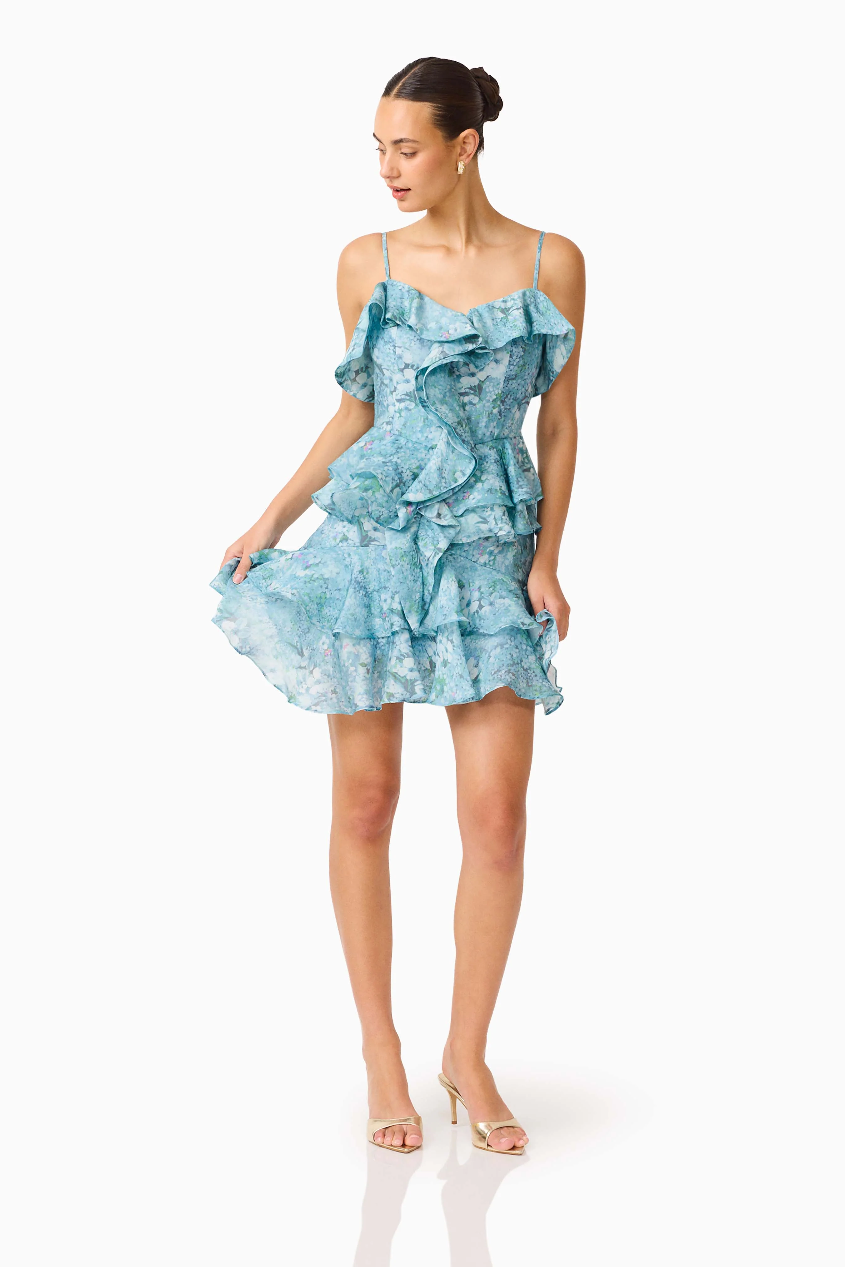 Faye Mini Dress in Blue