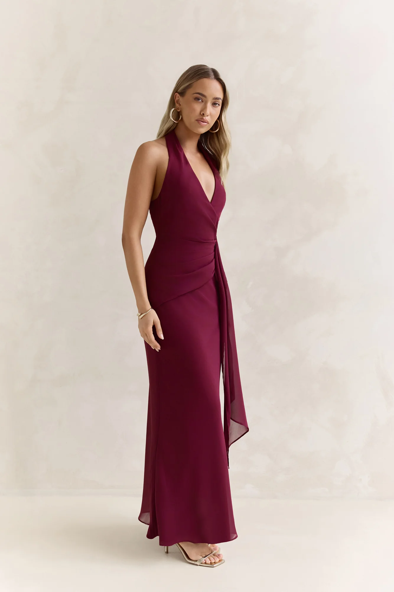 Run To You Halter Maxi Dress Plum - luluinthesky