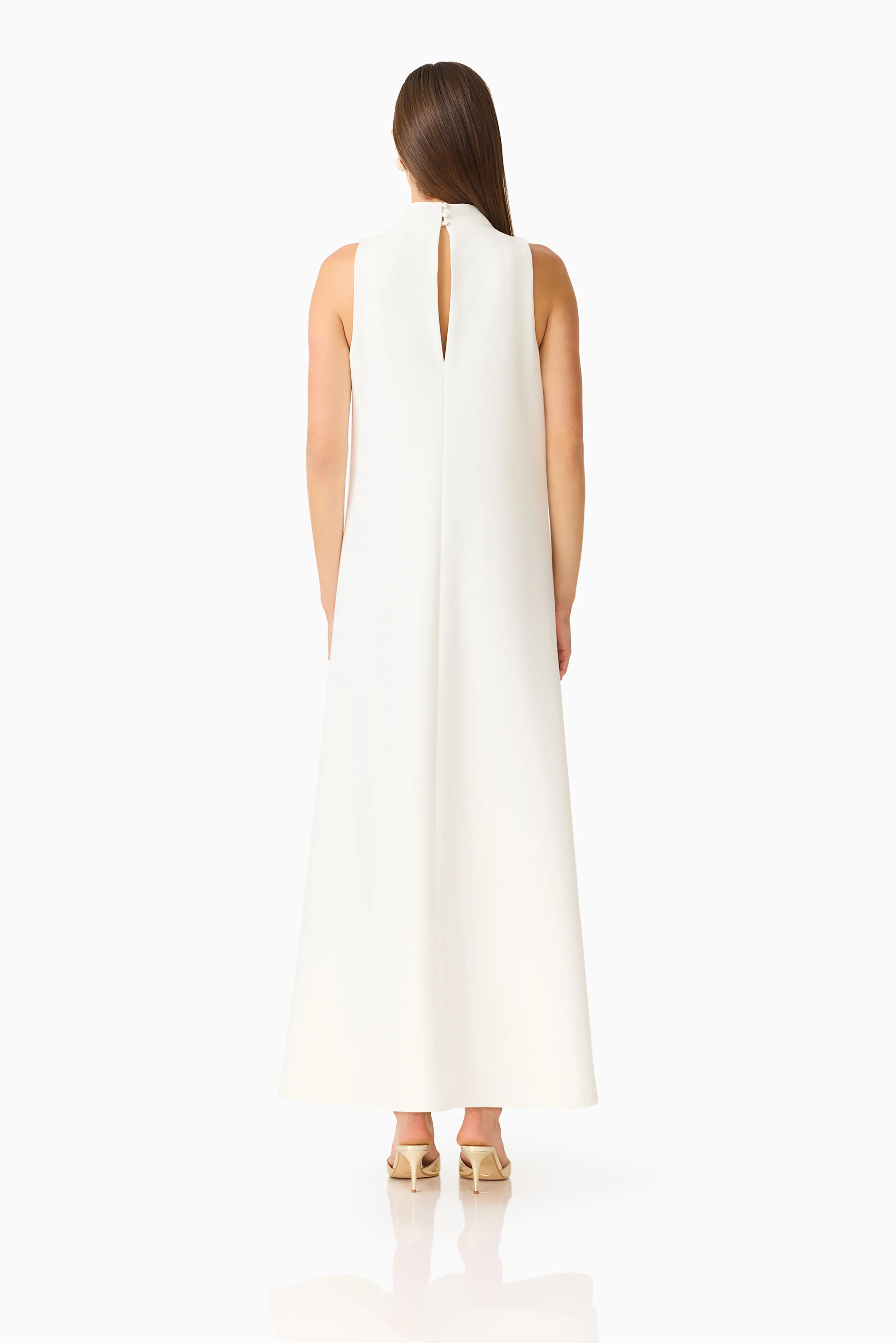 Solenne Halter Maxi Dress in White
