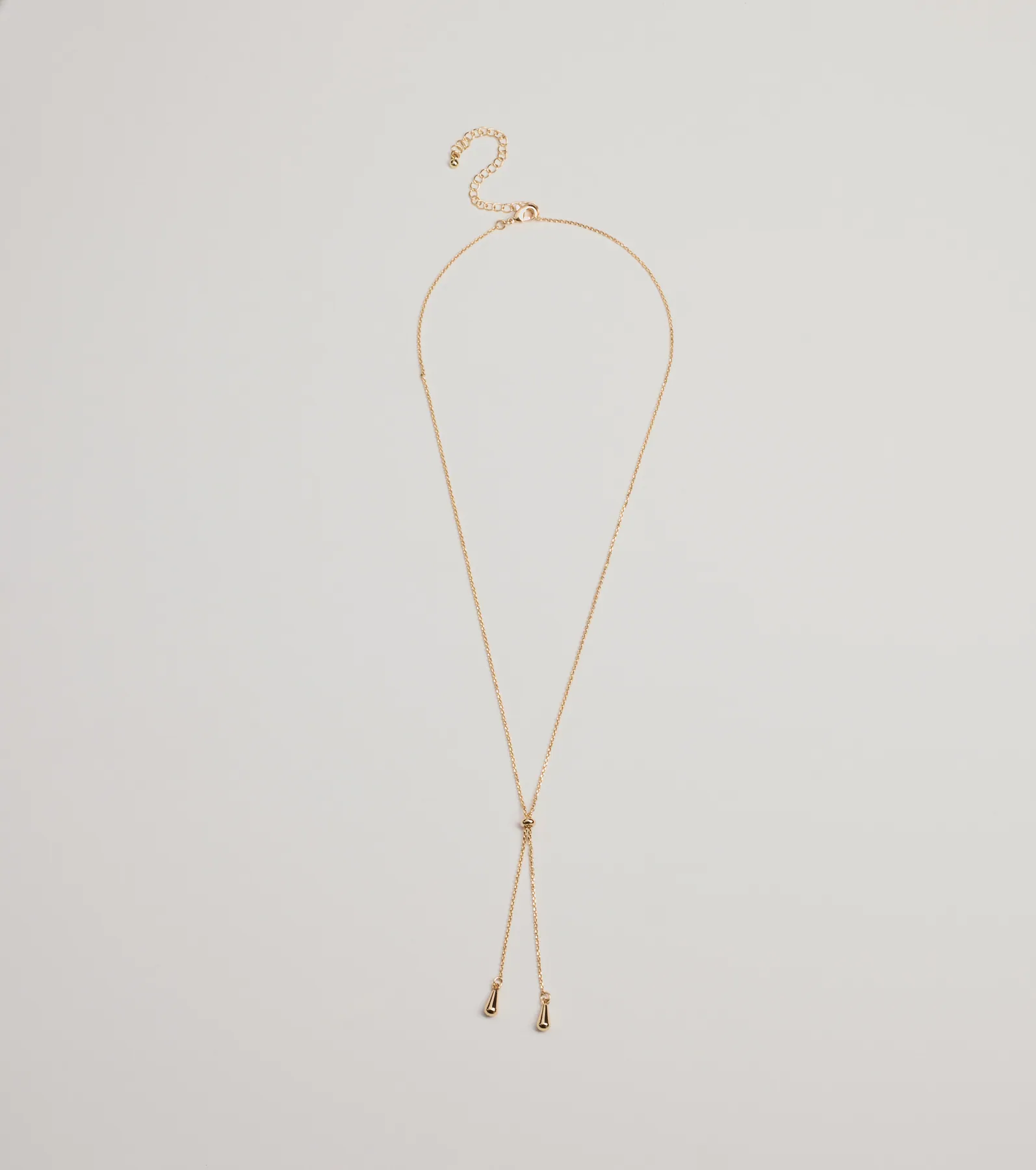 Sleek Minimalist Era Teardrop Slider Necklace