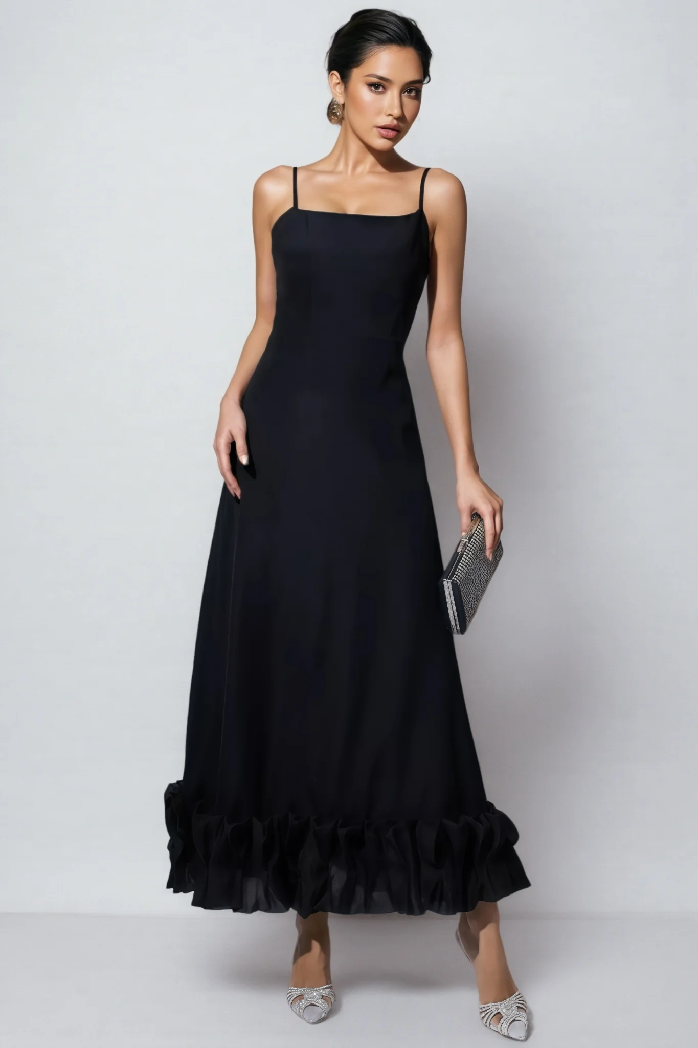Tavae Black A-line Maxi Dress