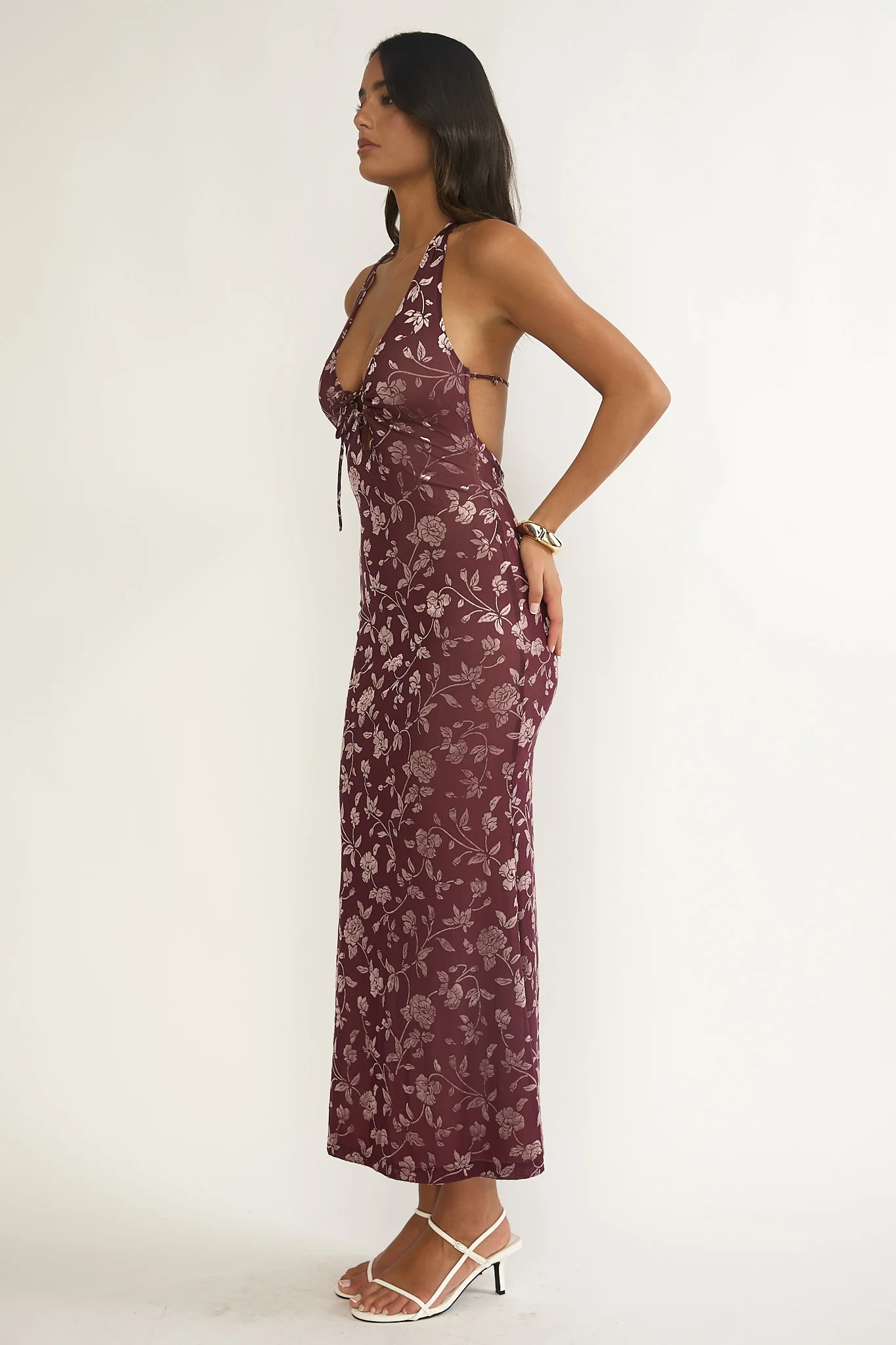 Sing To Me Keyhole Halter Maxi Dress Purple