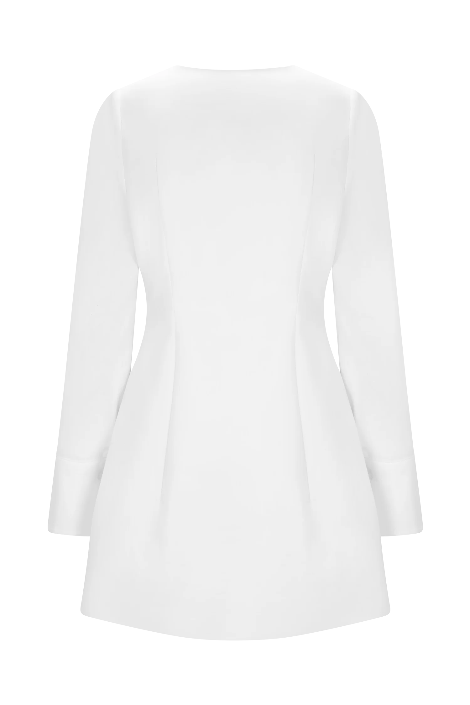 Carina Peplum Cotton Shirt Dress - White