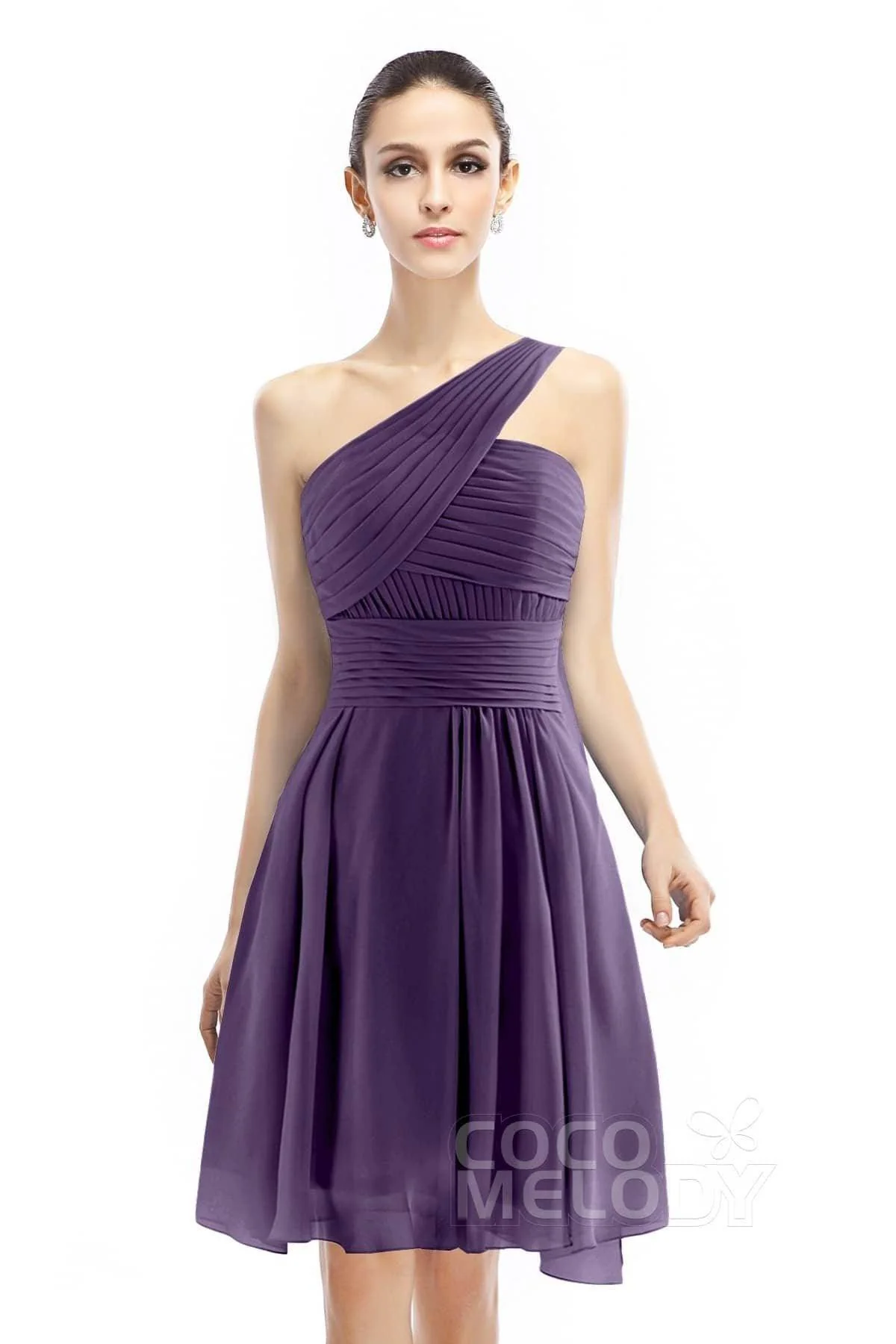A-Line Knee Length Chiffon Bridesmaid Dress COZK1401C