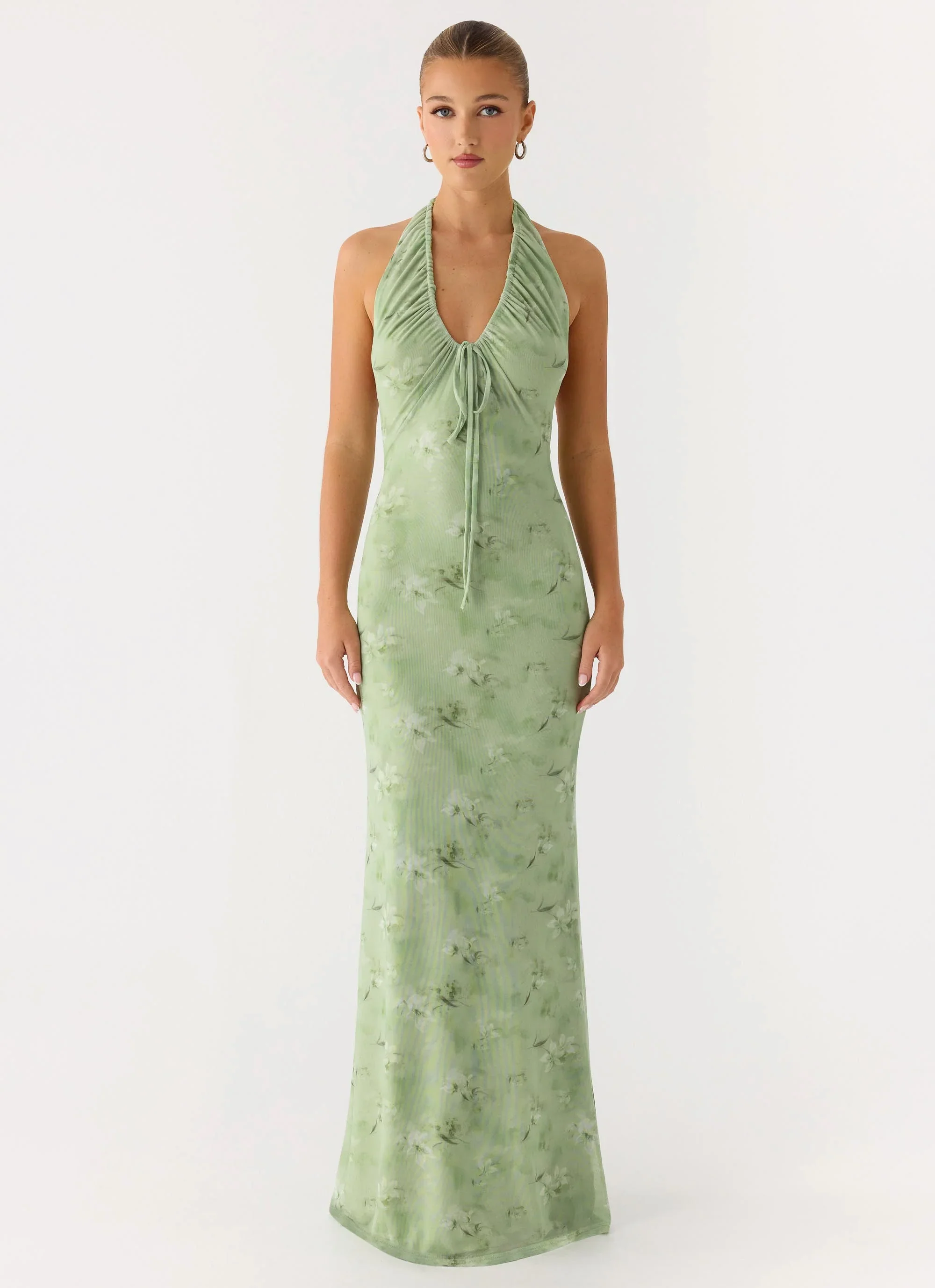 Ask You Twice Maxi Dress - Blurred Lime