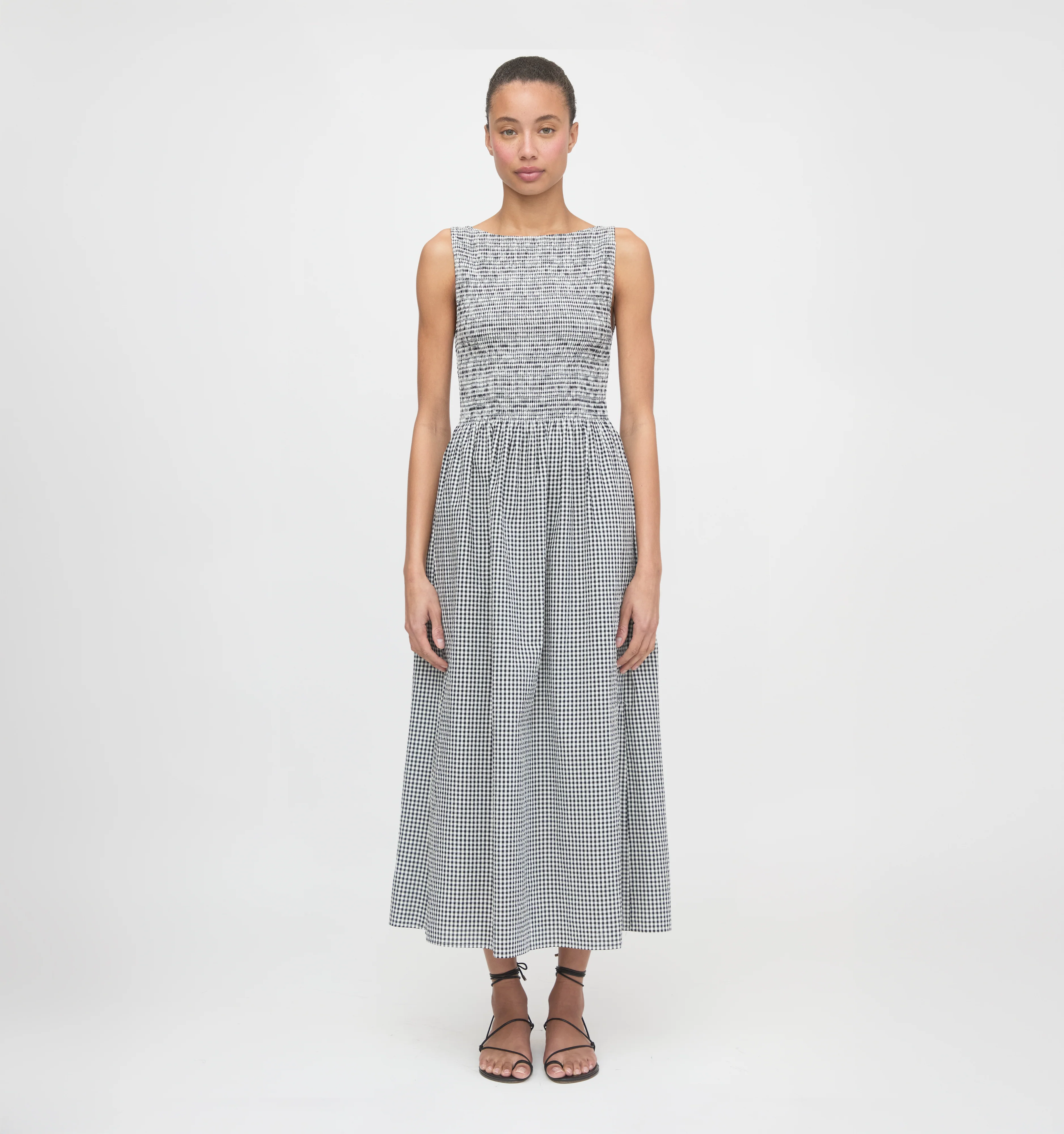 The Cosima Nap Dress - Black/Sand Gingham