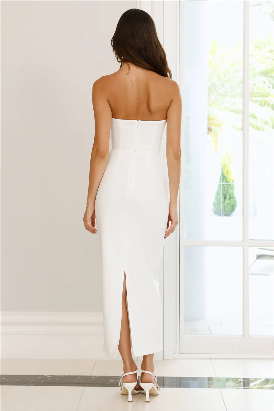 Serenade Of Love Strapless Maxi Dress White