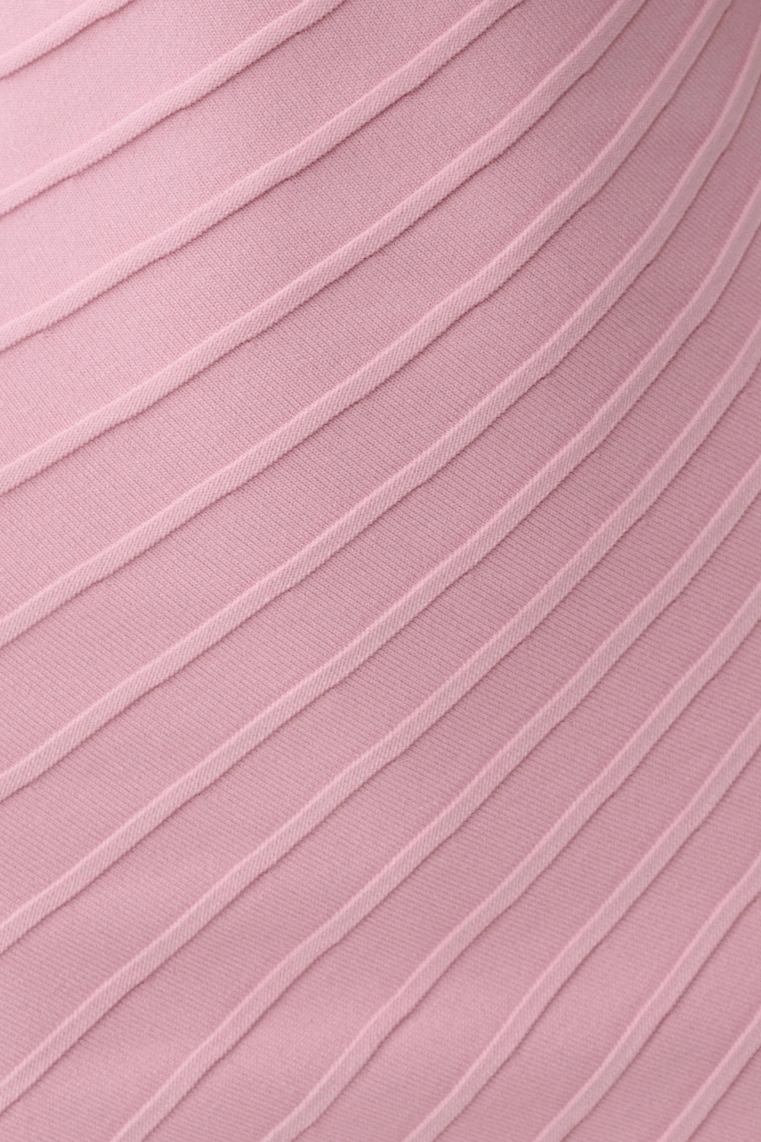 Posy Ribbed Sleeveless Mini Dress - Pink