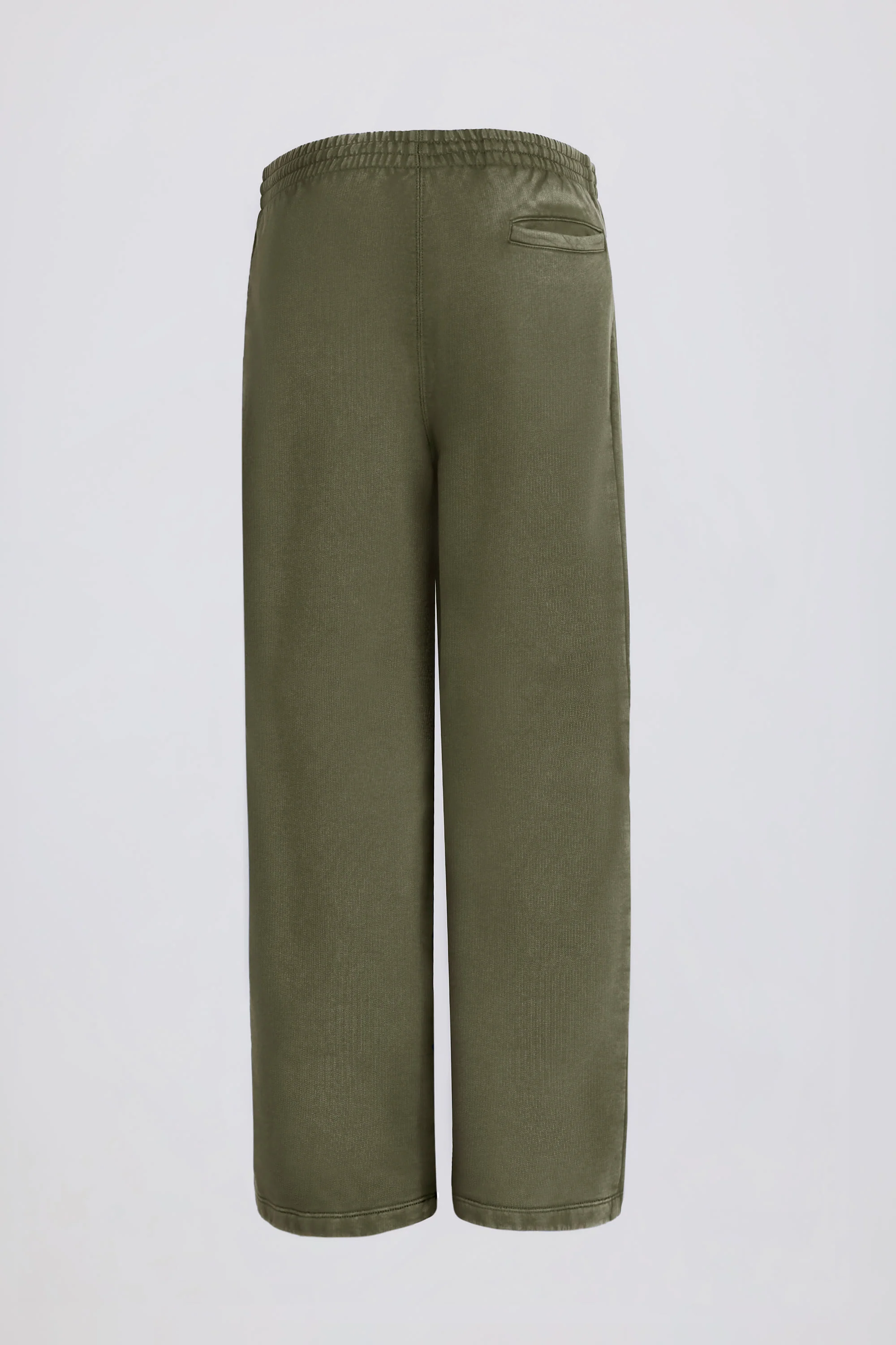 Soft Cotton Mid-Rise Wide-Leg Joggers in Light Green