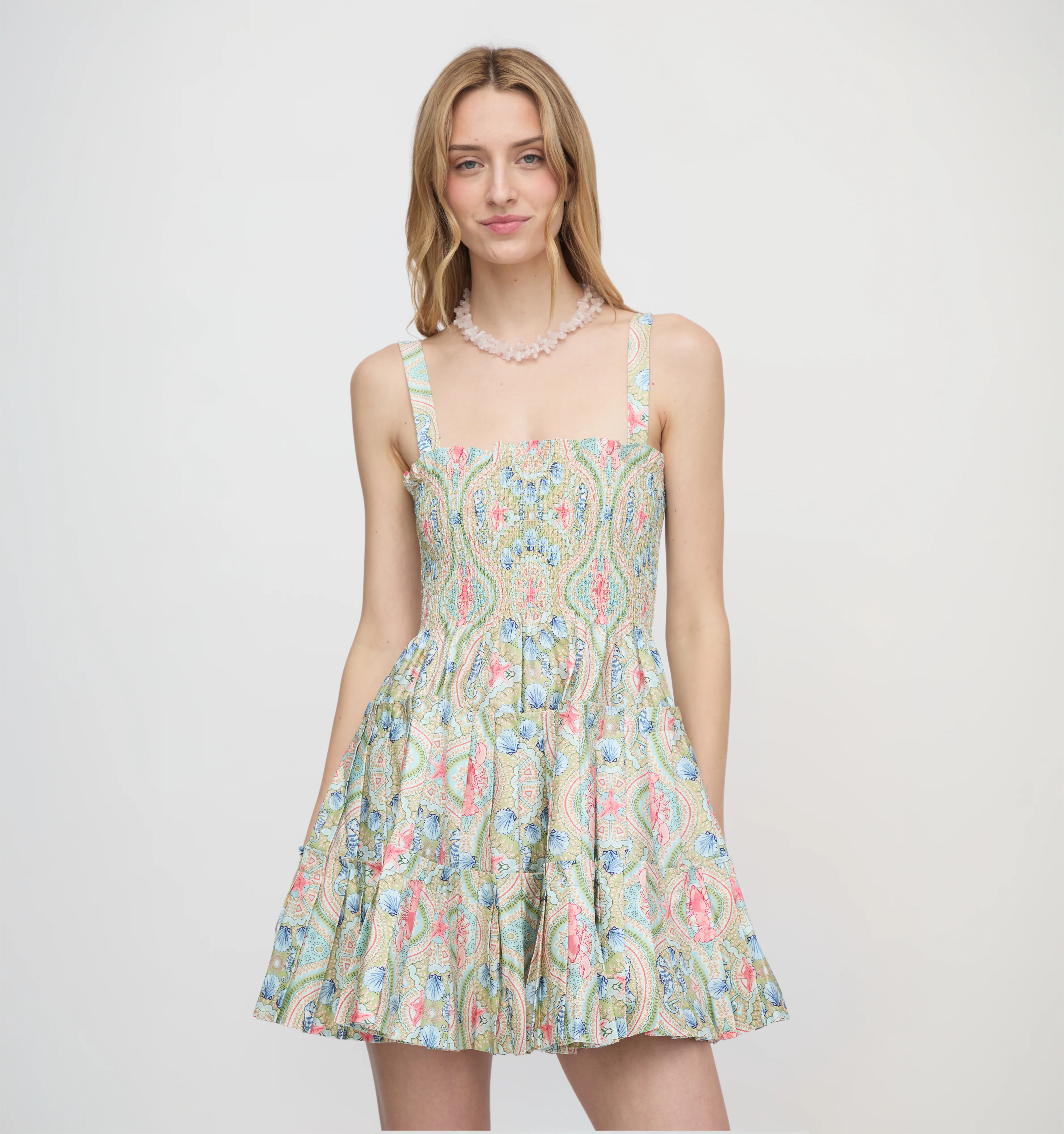 The Ribbon Charlotte Nap Dress - Sea Scroll