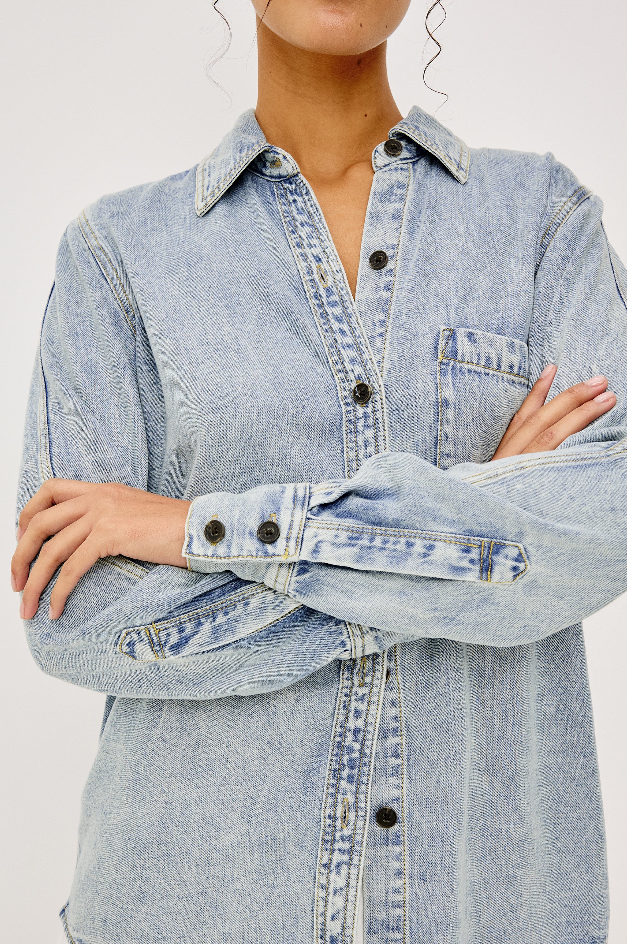 Atticus Shirt - Bleached Indigo