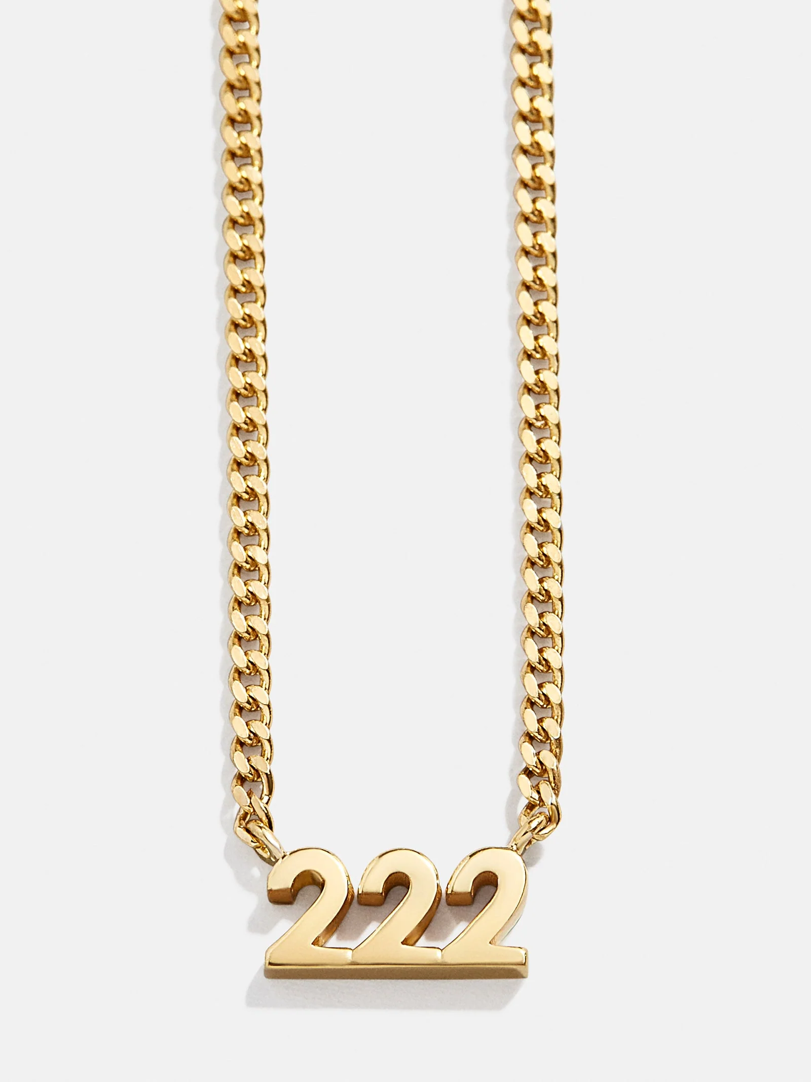 14K Gold Angel Number Custom Nameplate Necklace - Gold