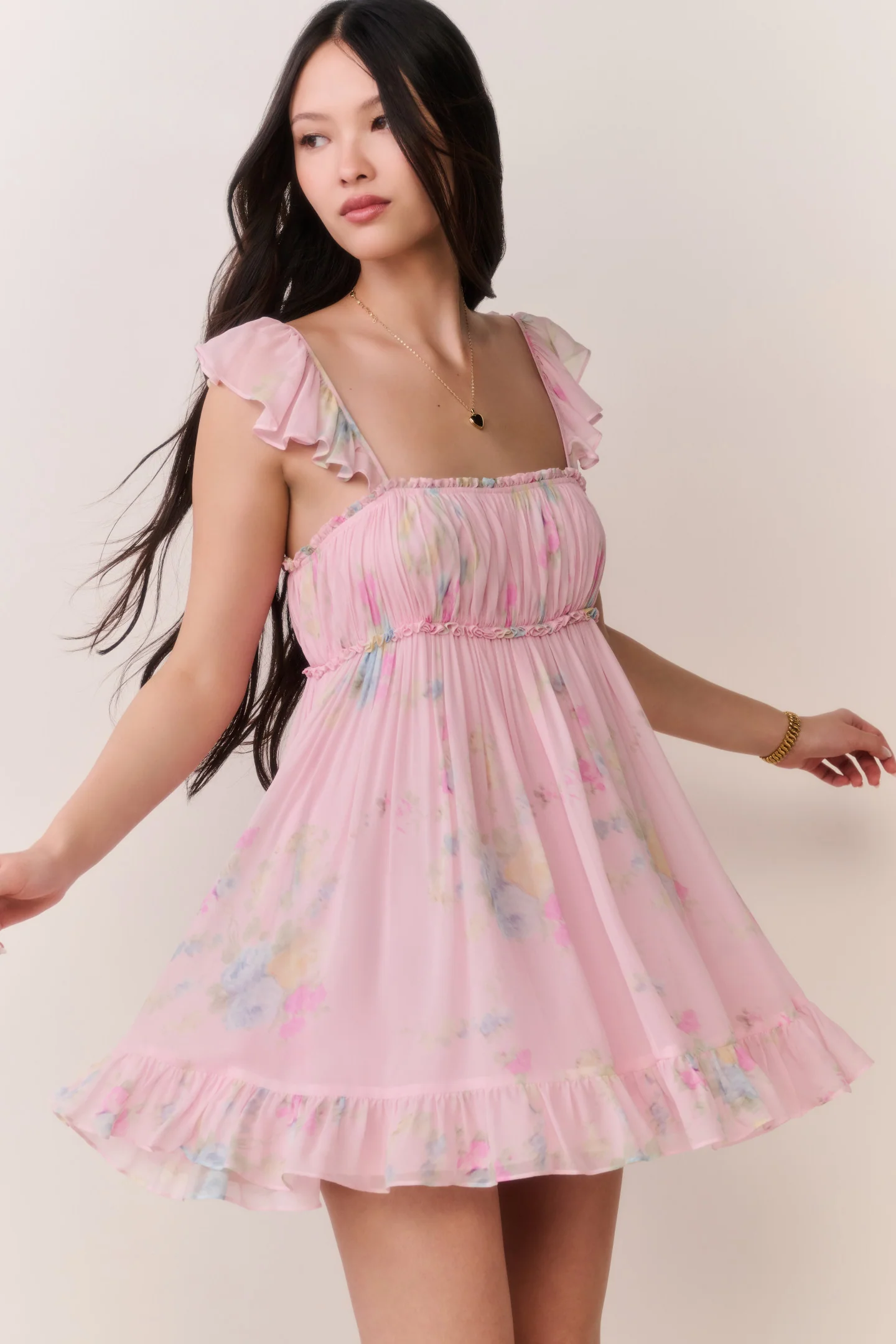 Zanira Floral Chiffon Mini Dress