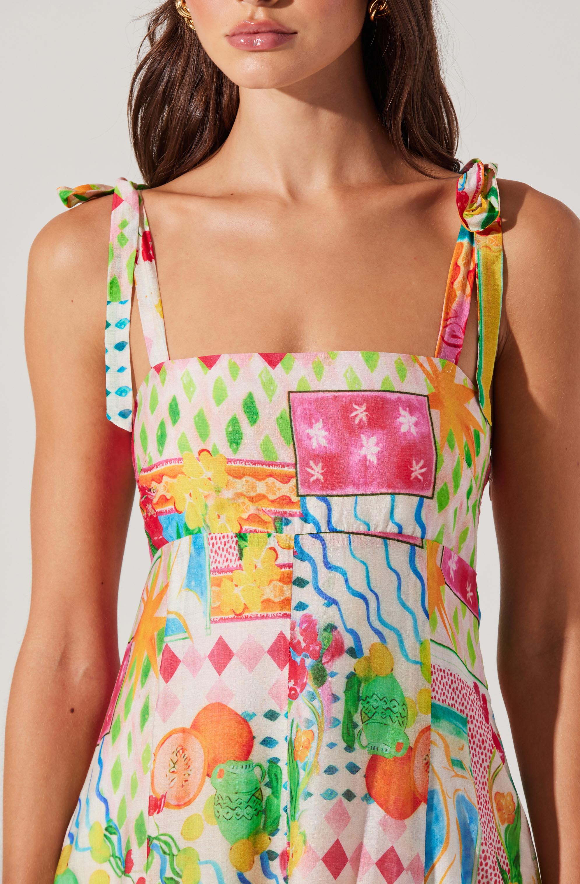 Shiann Patchwork Print Midi Dress