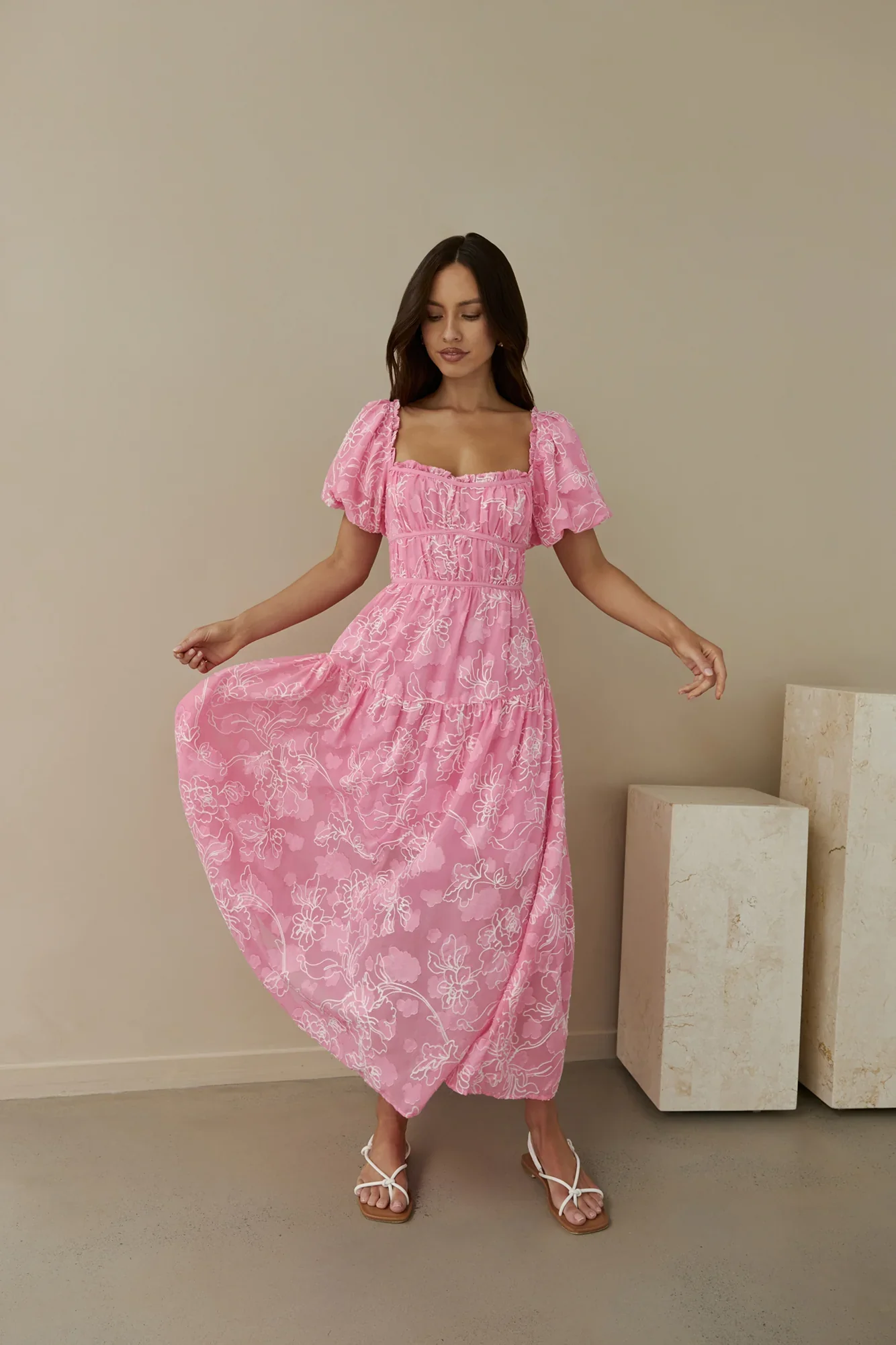 Step By Step Maxi Dress Pink - luluinthesky