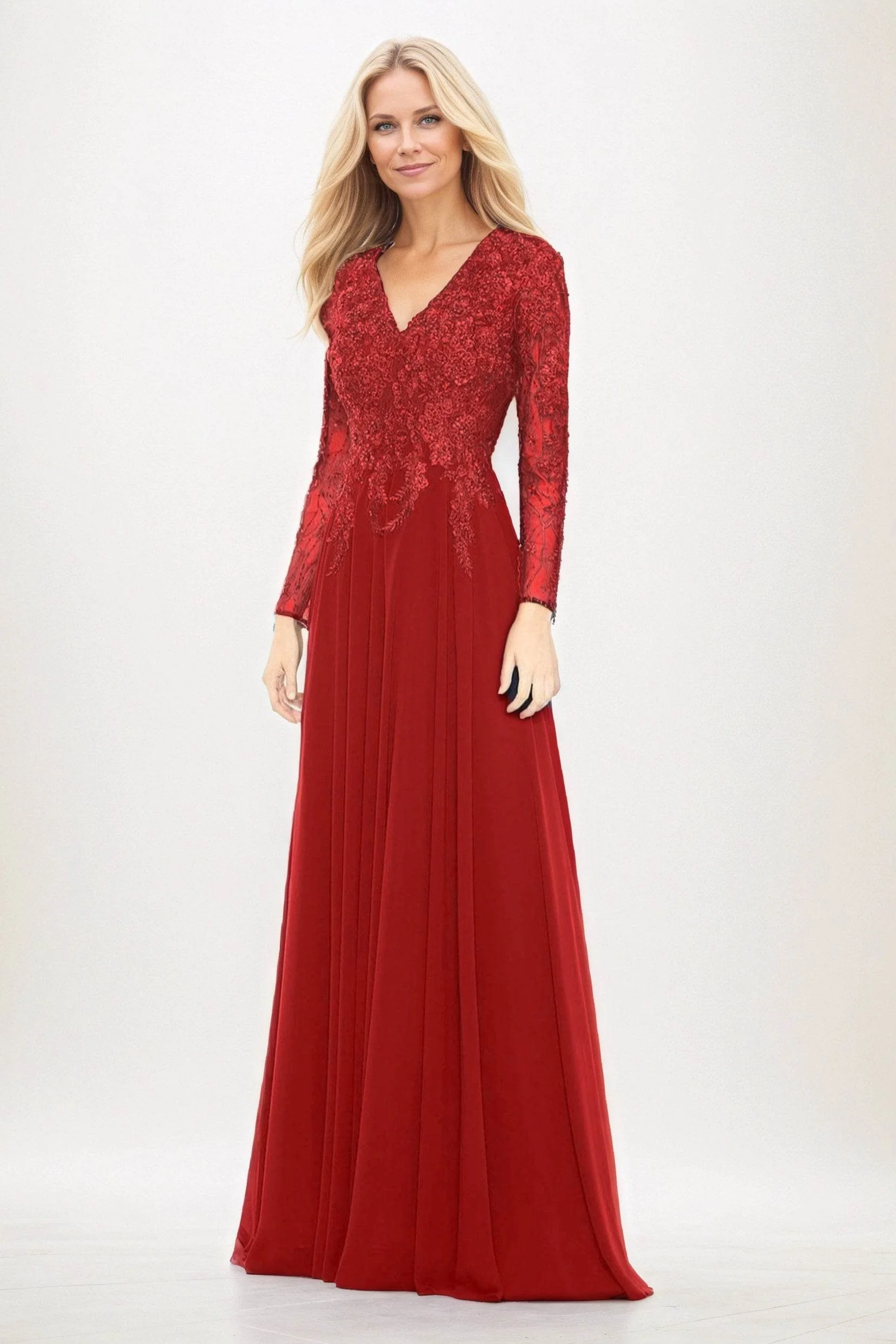 A-Line Maxi Chiffon Mother of the Bride Dresses CM0396