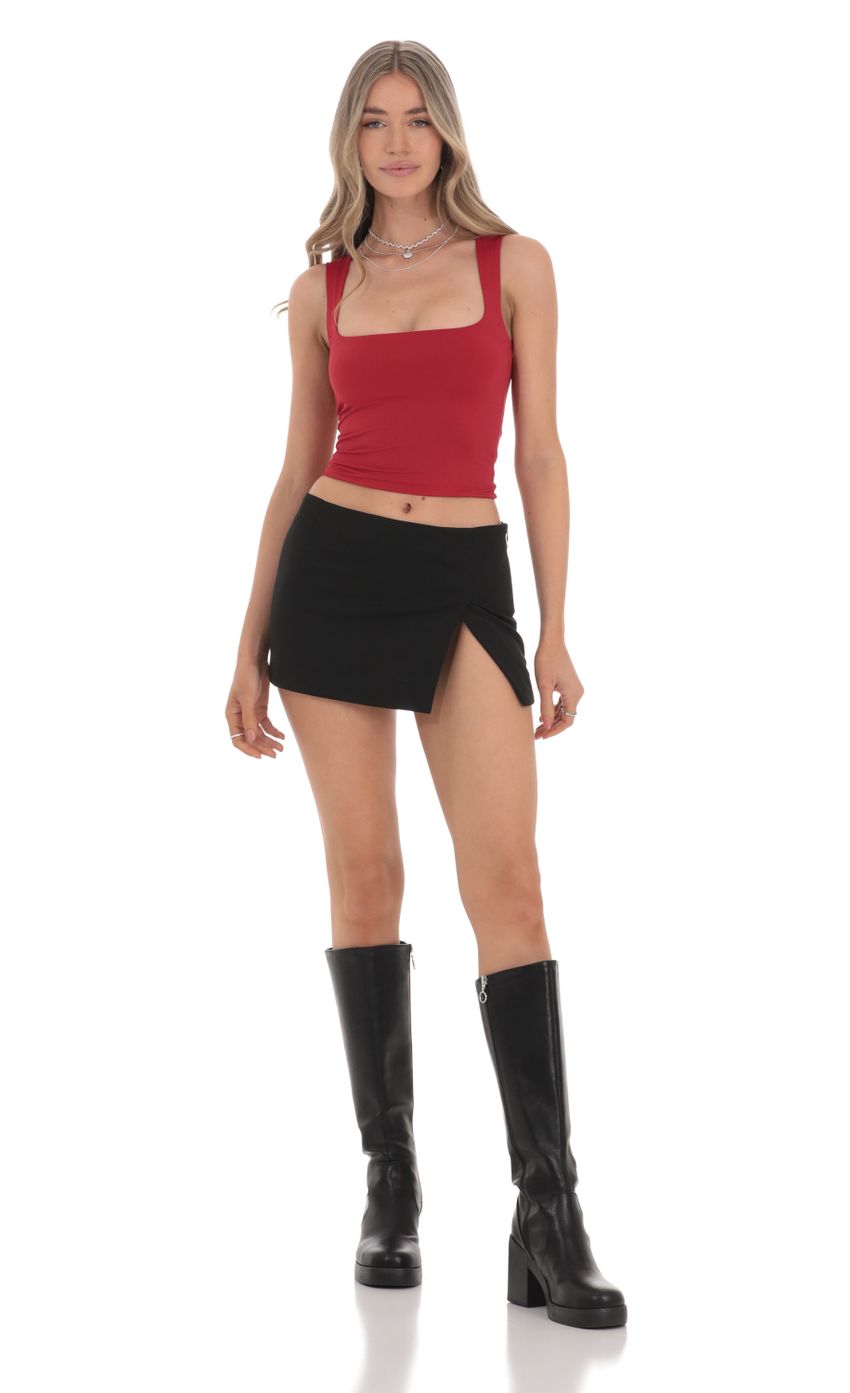 Scoop Neck Tank Top in Red