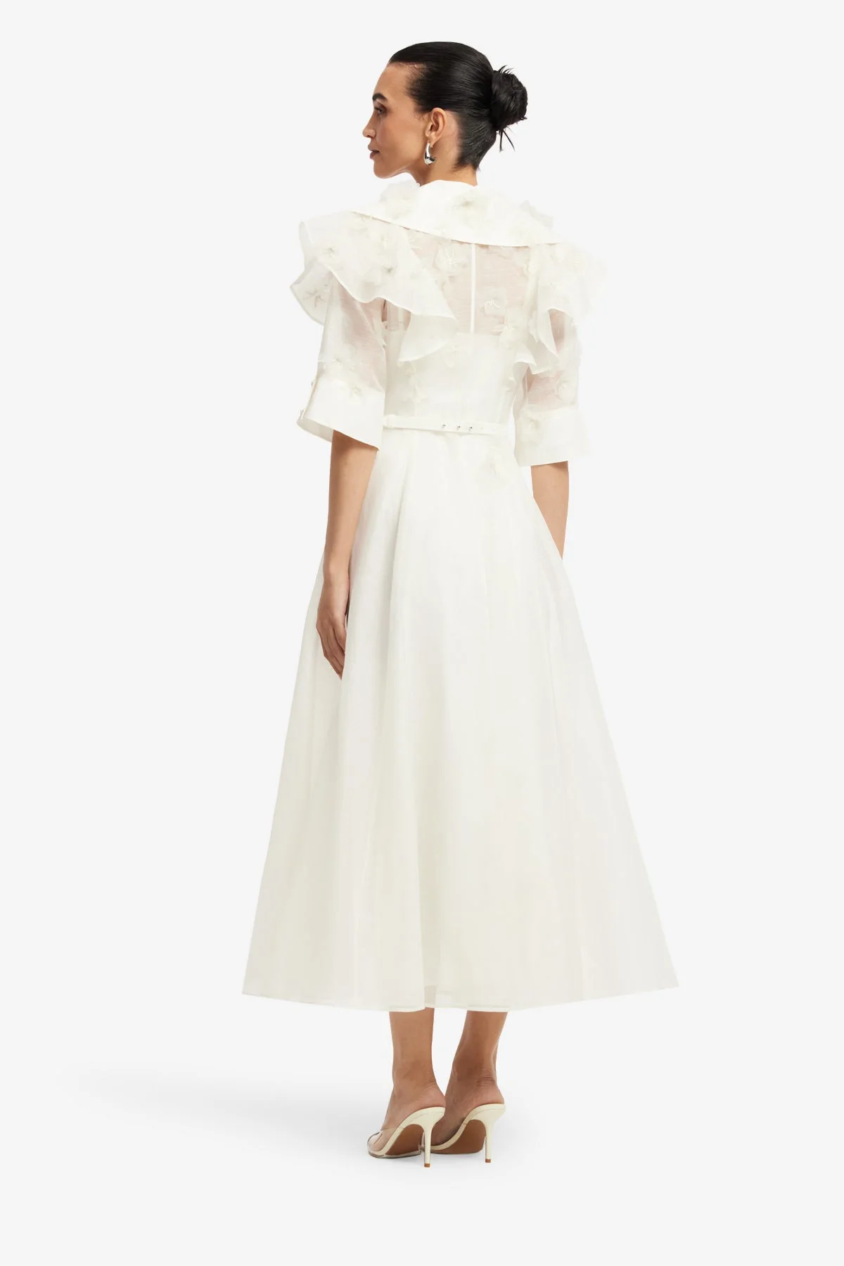 Anya Petal Midi Dress - Snow