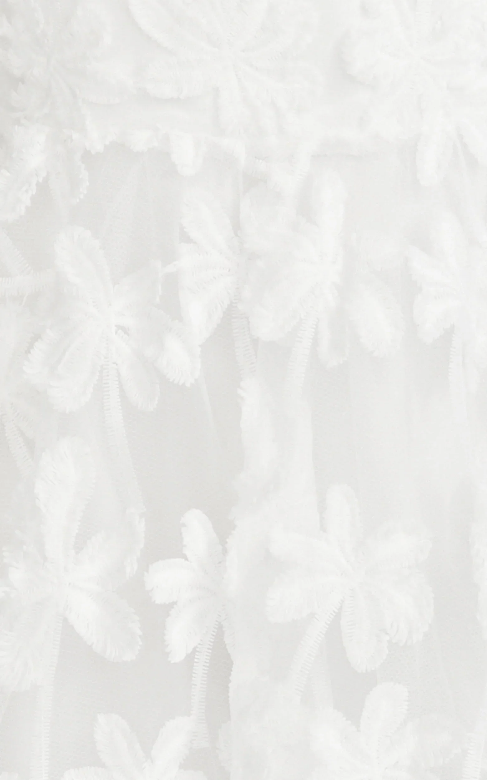 Rheiva Midi Dress - Strapless 3D Embroidery Midi Dress in White