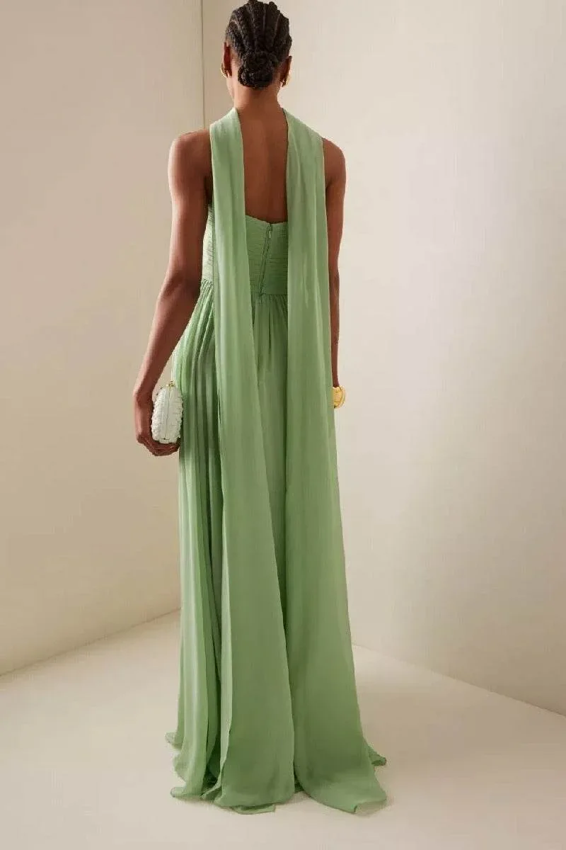A-line Maxi Chiffon Wedding Guest Dresses 899235459574