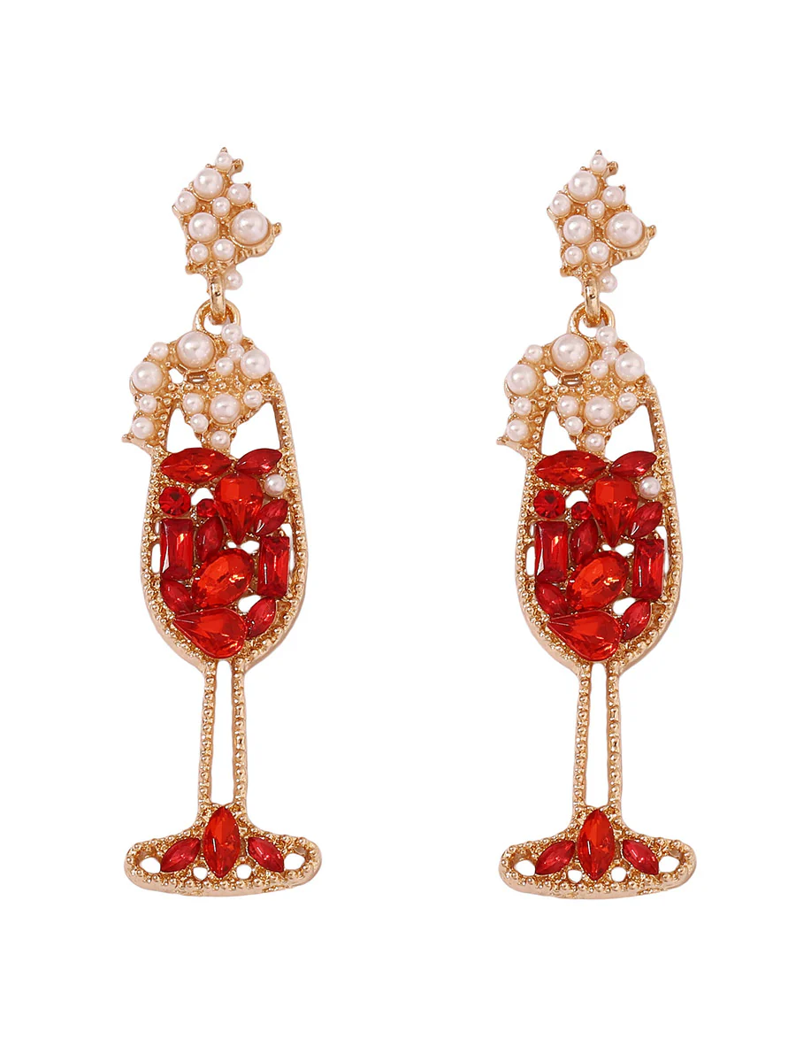 Shiny Wine Glass Earrings Accessories