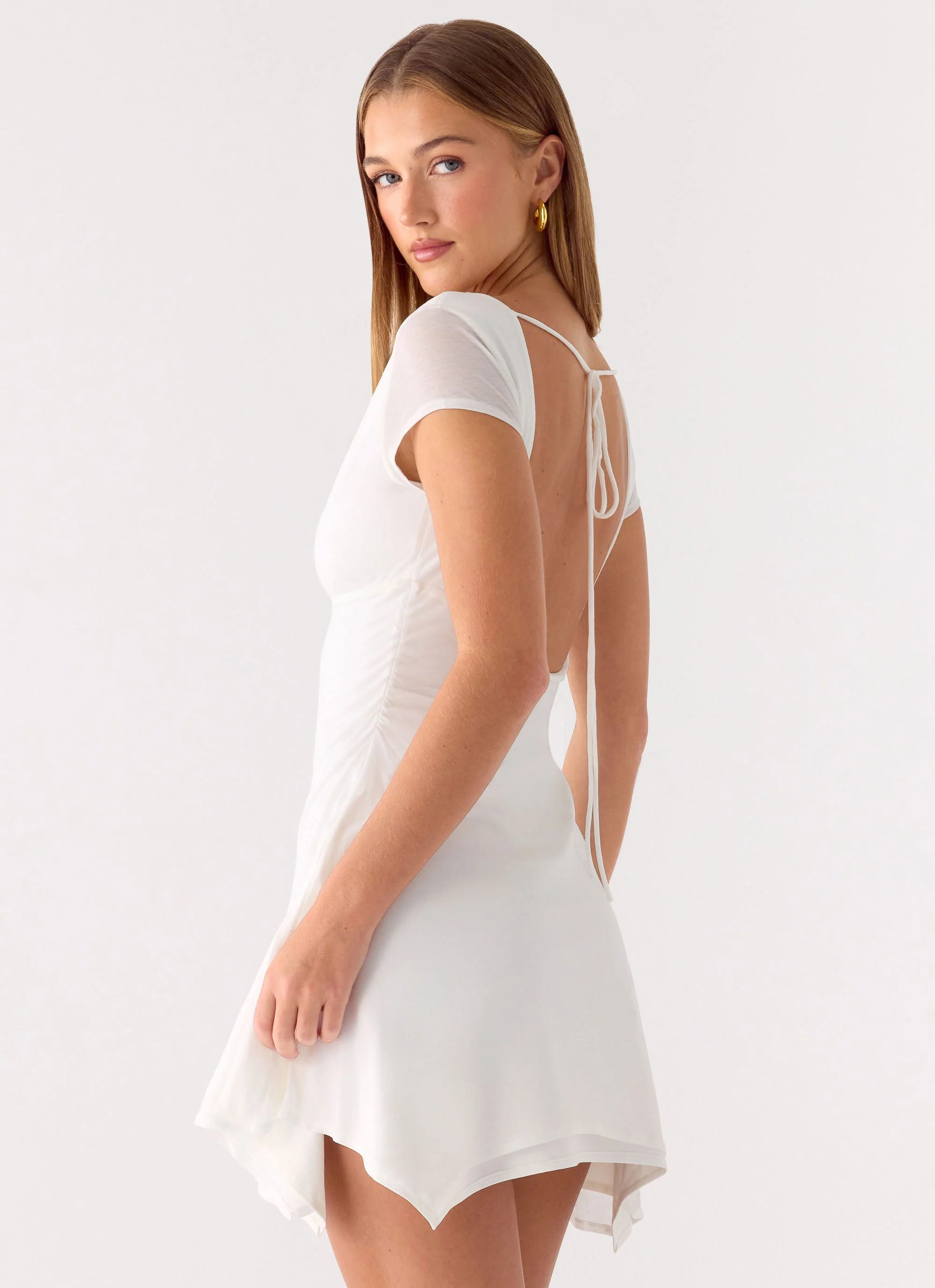 Zev Mini Dress - White - luluinthesky