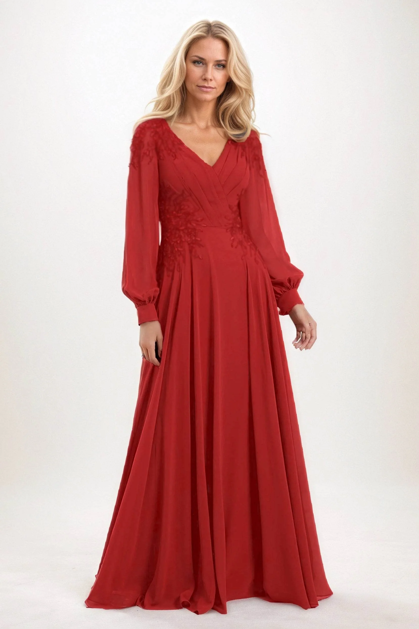 A-Line Maxi Chiffon Mother of the Bride Dresses CM0405