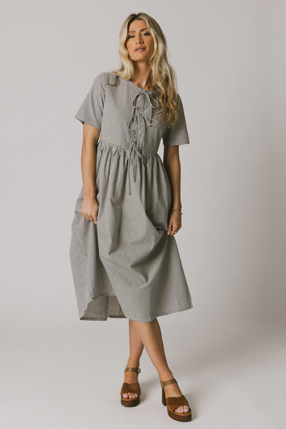 Narla Striped Maxi Dress in Navy