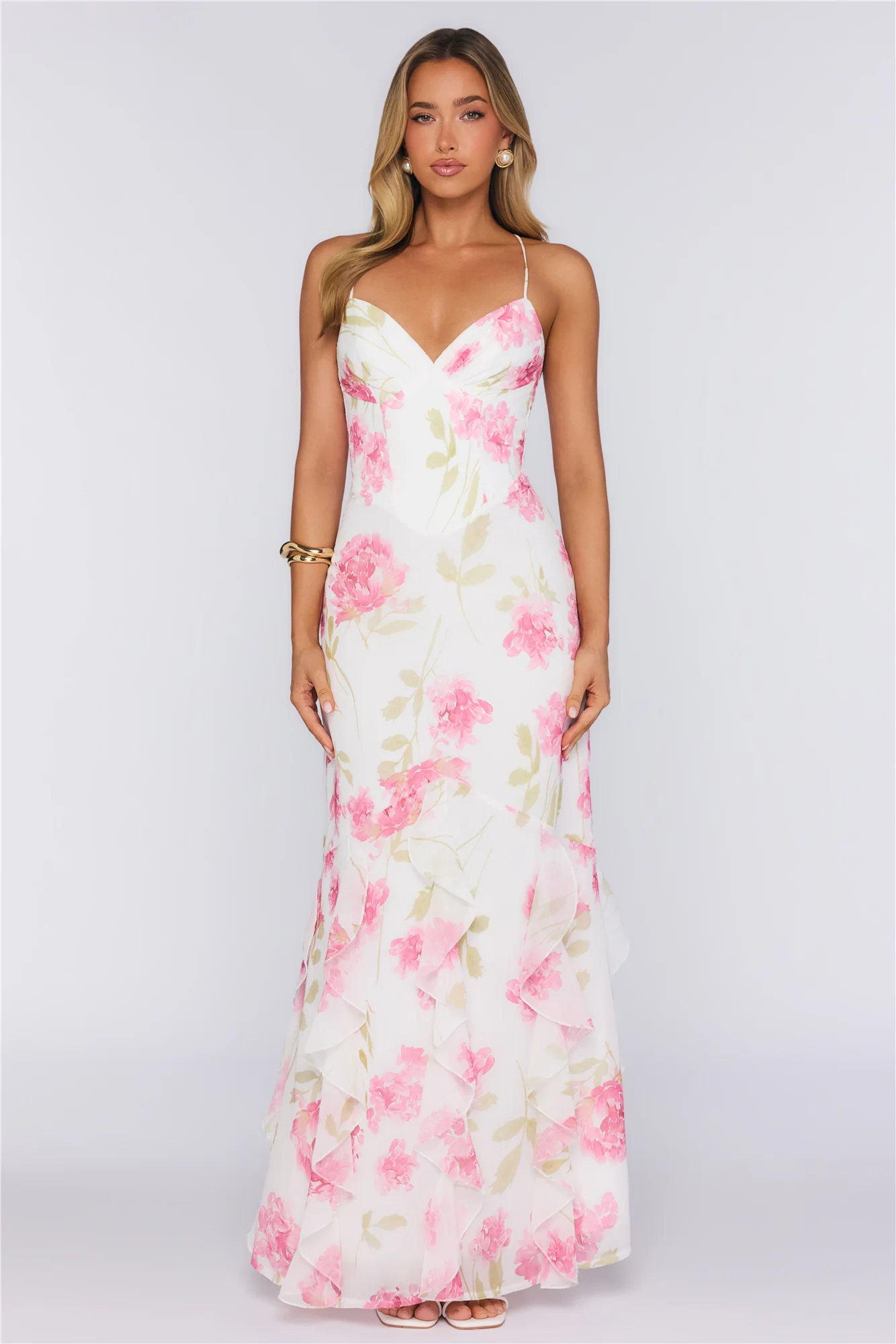 Rose Air Maxi Dress White