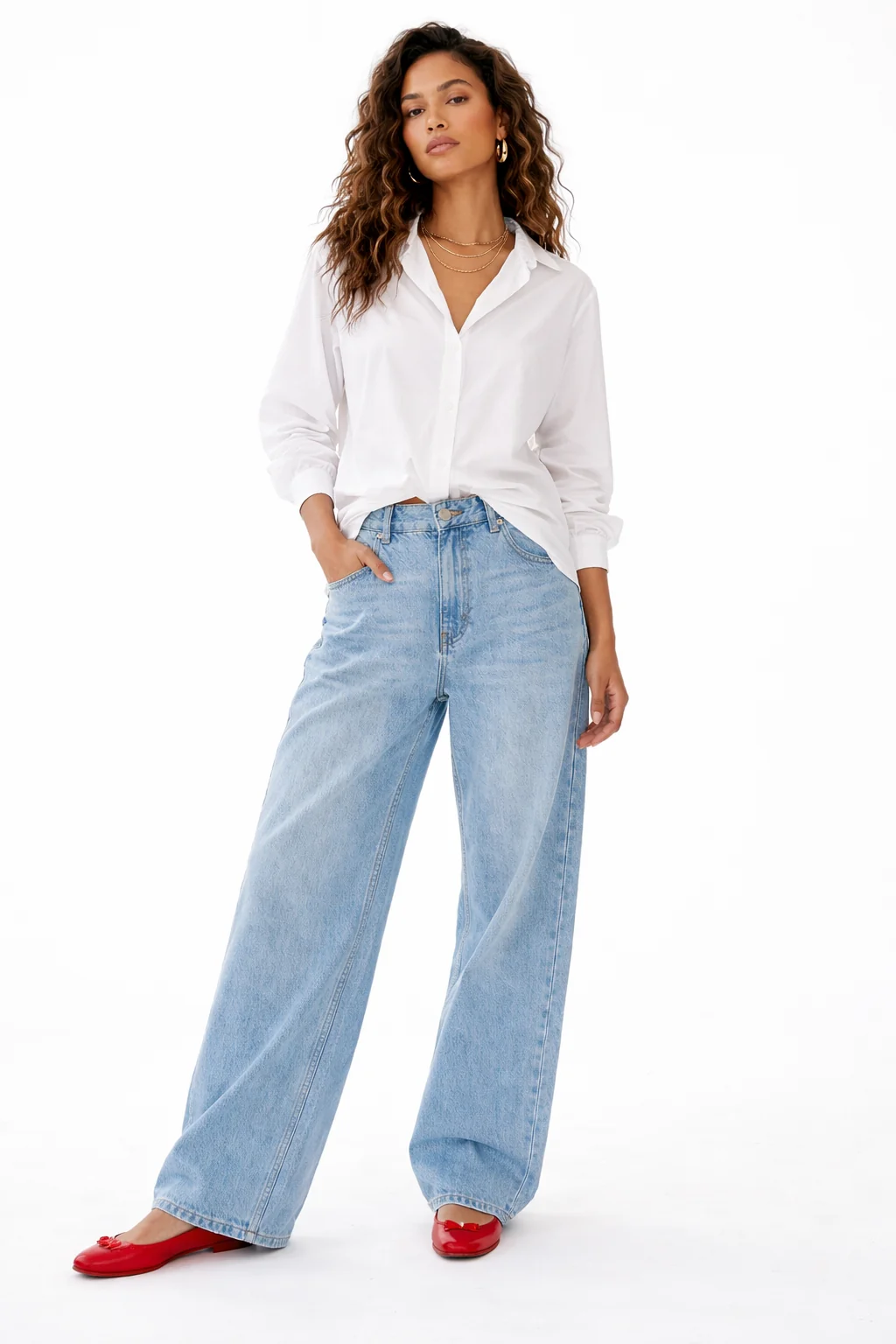 Long Sleeve Oversized Poplin Top