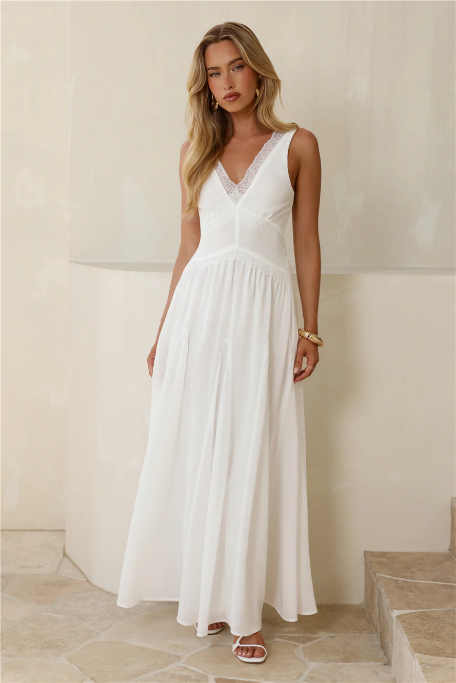Salted Glow Maxi Dress White - luluinthesky