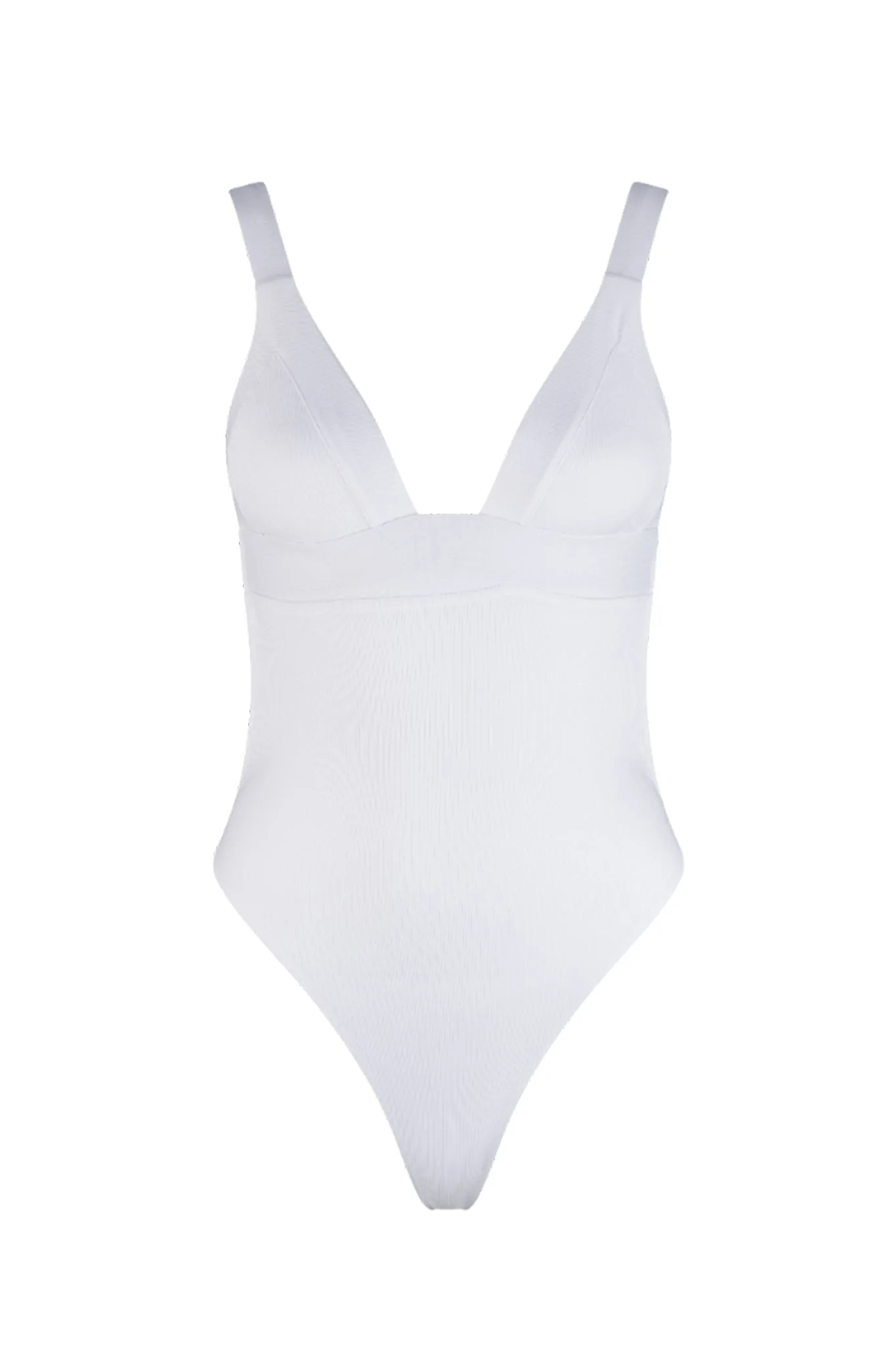 VDM The Label Olivia White Rib One-Piece Swimsuit