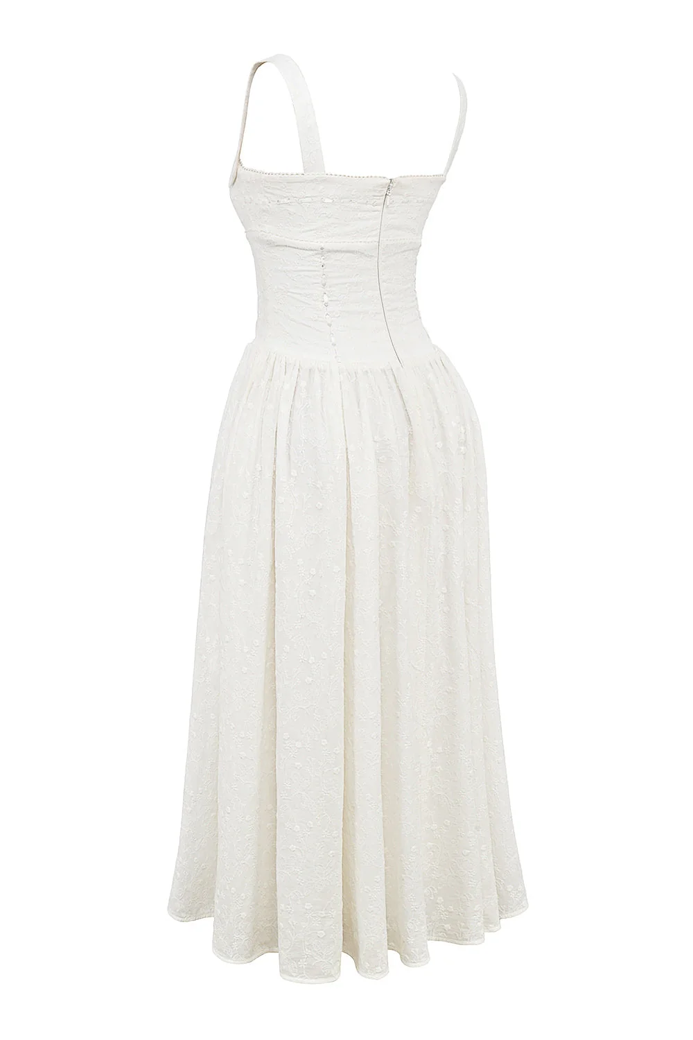 white broderie anglais midi sundress