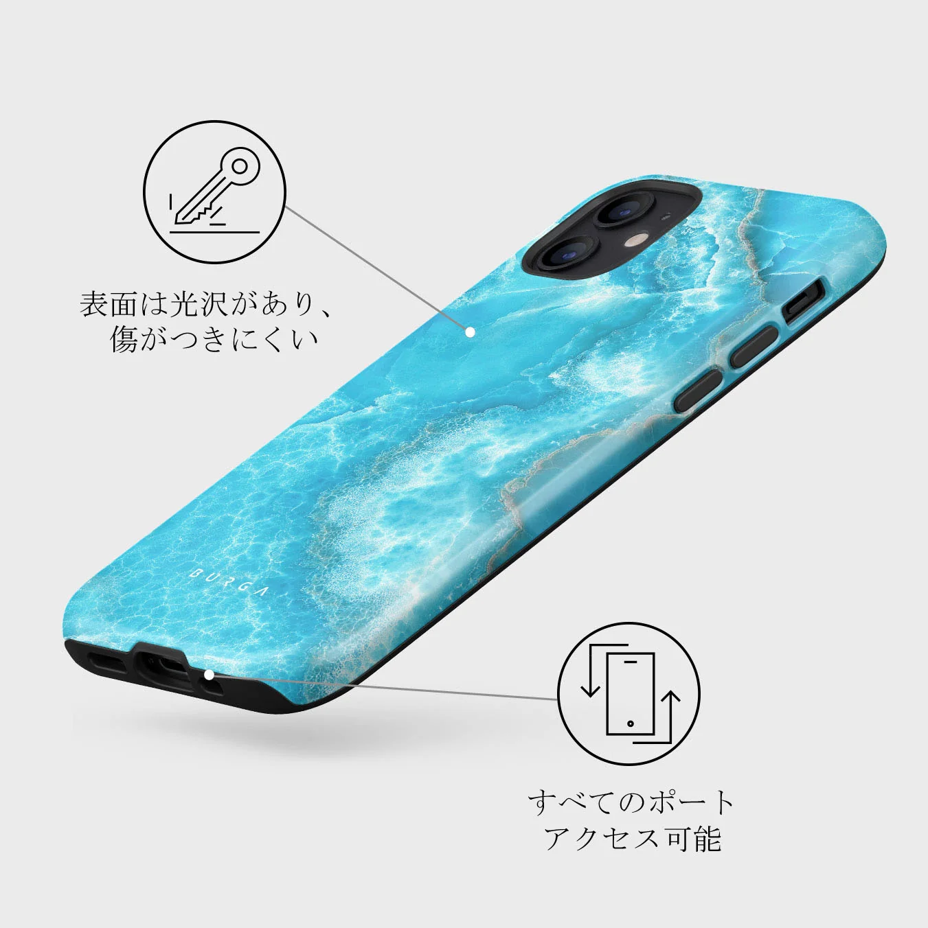 Ocean Waves - Blue iPhone 12 Mini ケース