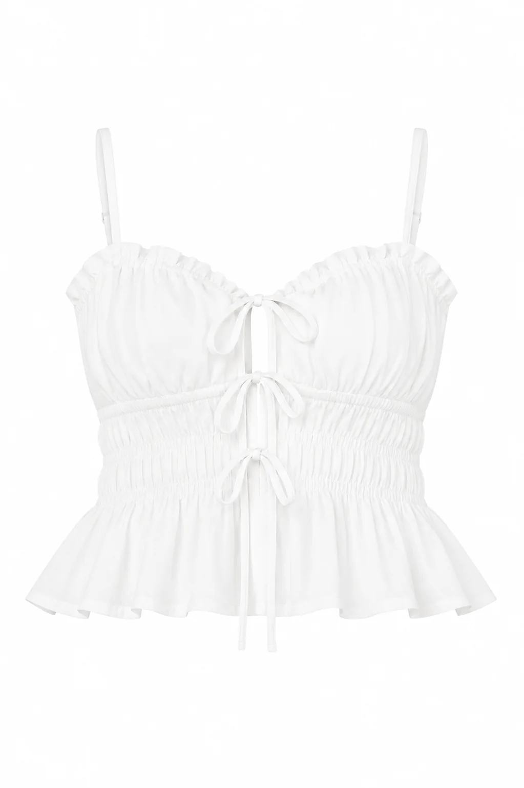 Smocked Poplin Peplum Cami Top